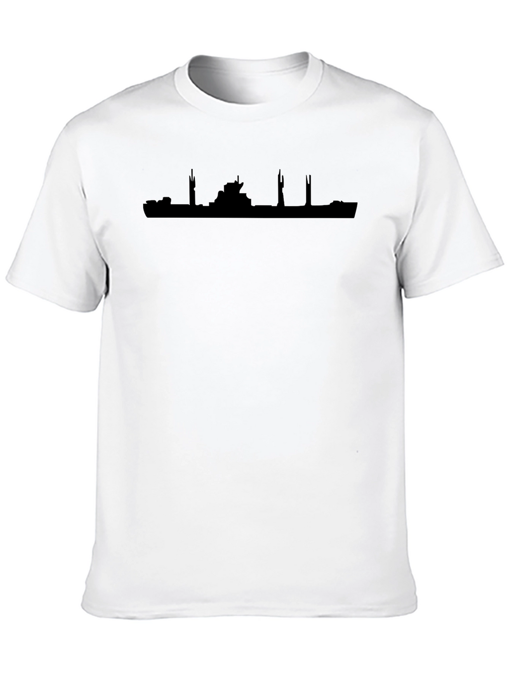 Modern Cityscape Silhouette Black T-Shirt