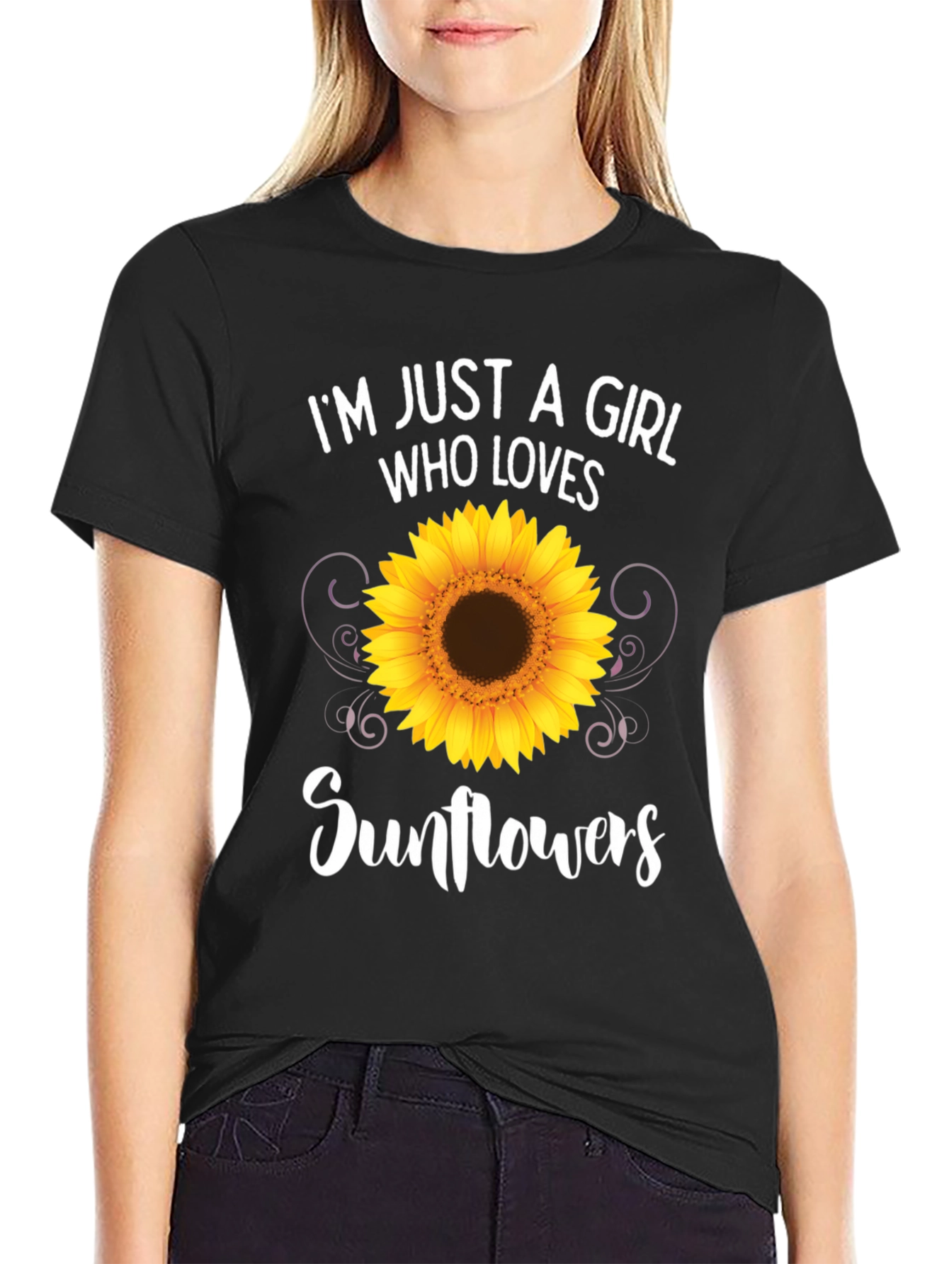Sunflower Lover T-Shirt - Black Graphic Tee