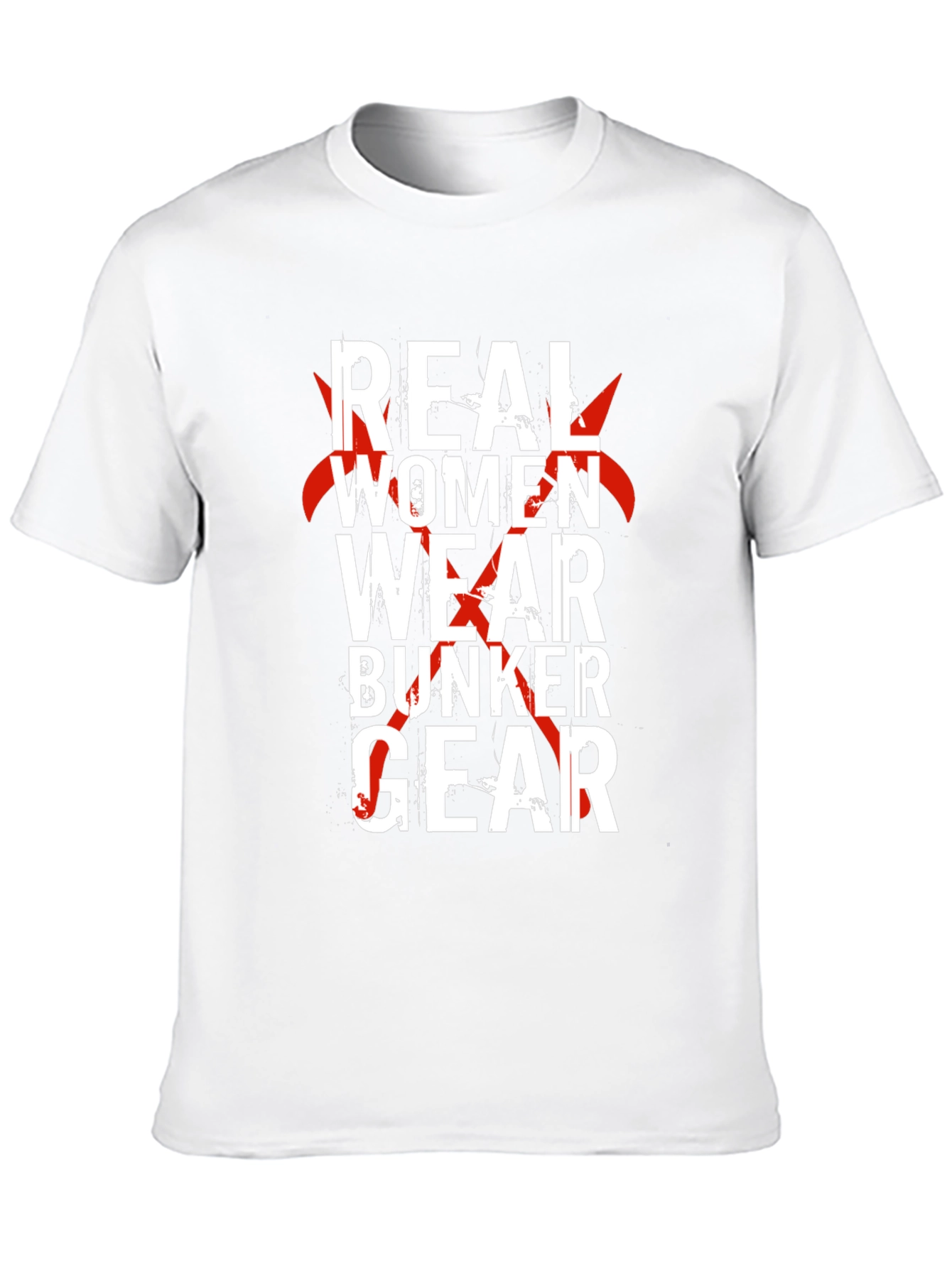 Real Women Wear Bunker Gear T-Shirt - Firefighter Pride
