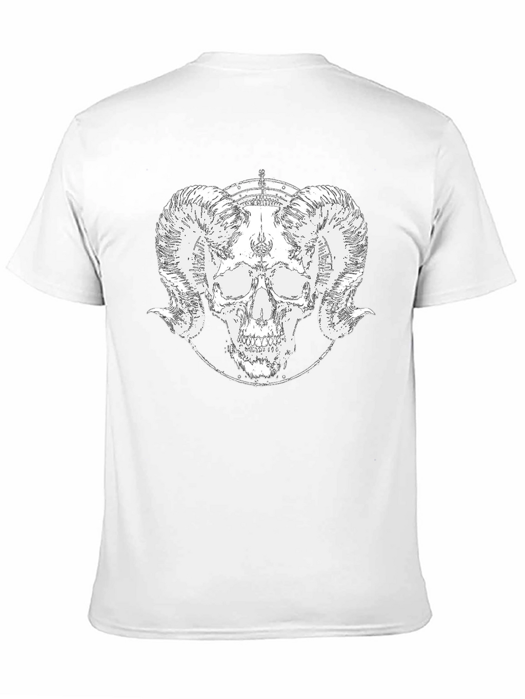 Ram Skull Graphic Tee - Black Cotton T-Shirt