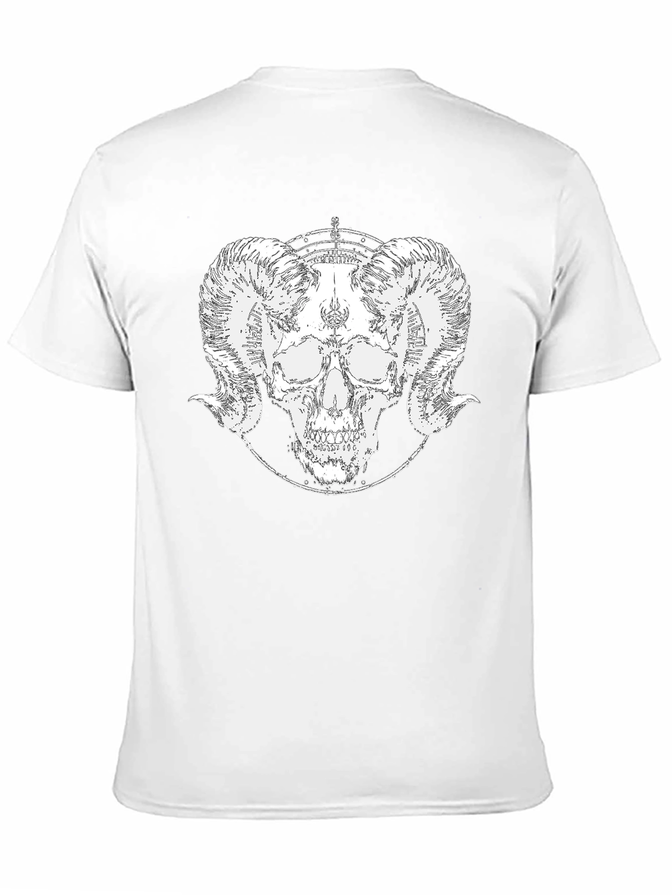 Ram Skull Graphic Tee - Black Cotton T-Shirt