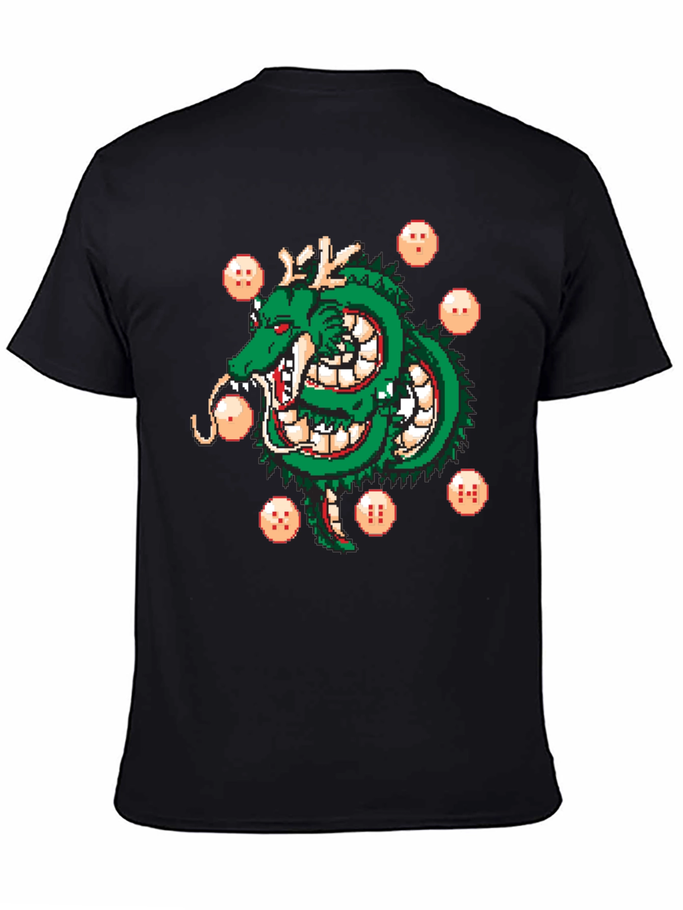 Shenron Dragon Ball Z Pixel Art Black T-Shirt