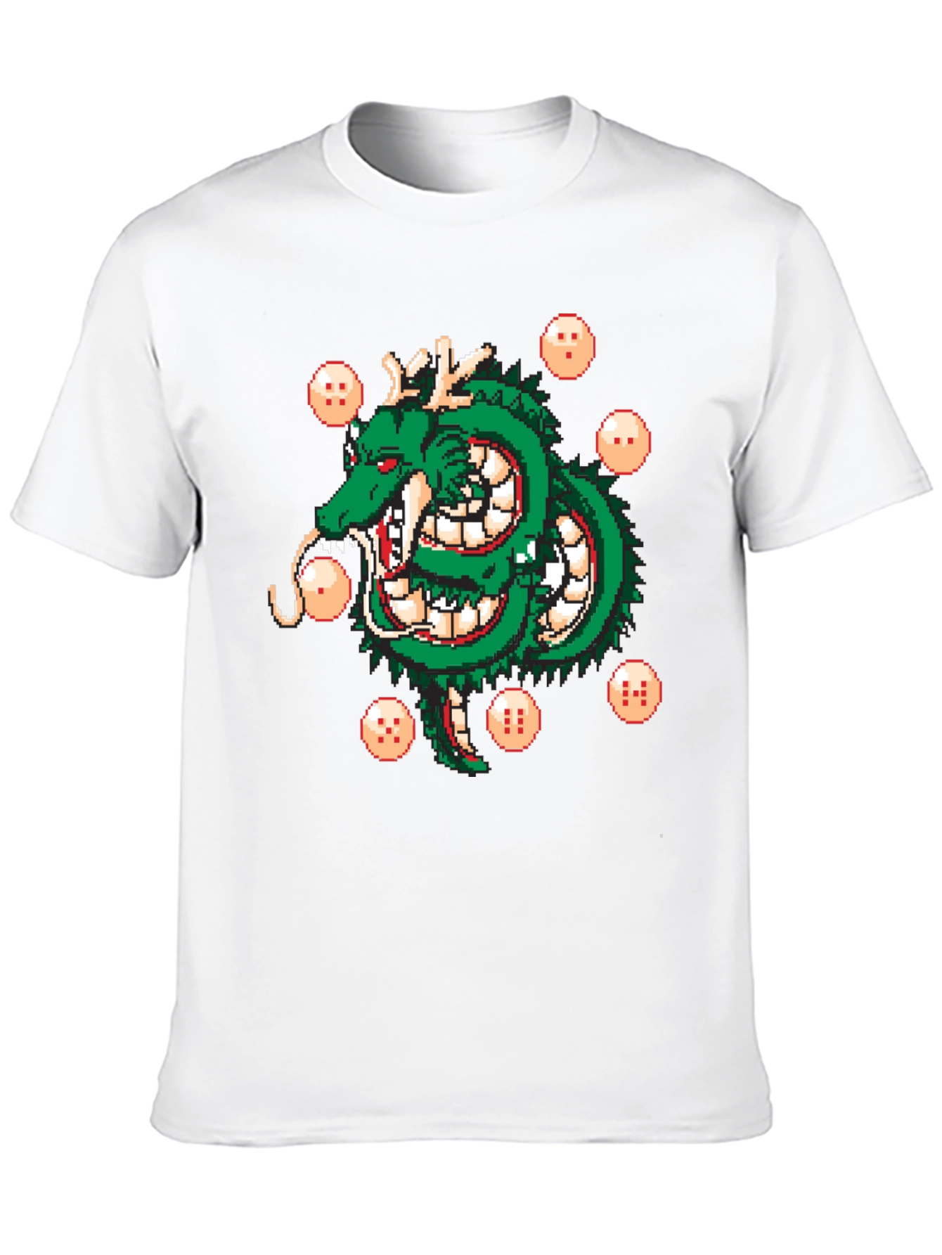 Shenron Dragon Ball Z Pixel Art Black T-Shirt