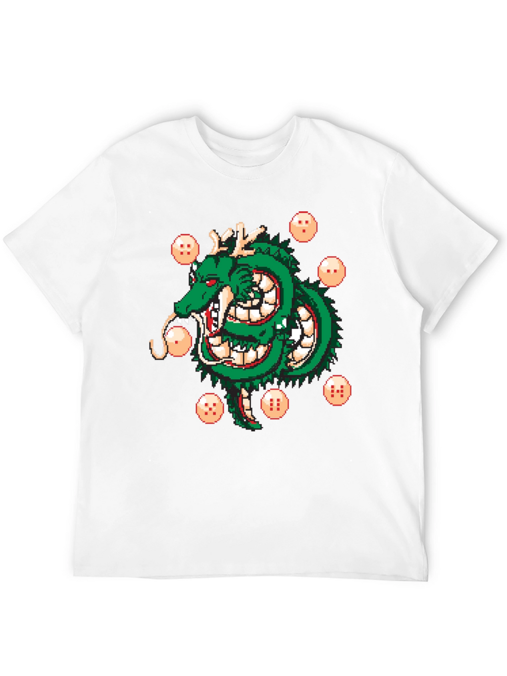 Shenron Dragon Ball Z Pixel Art Black T-Shirt