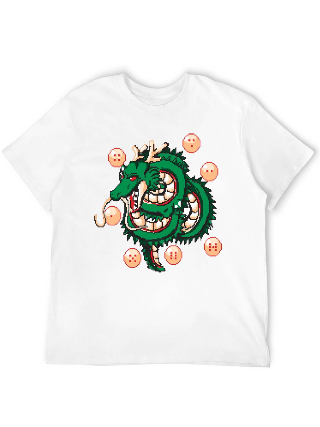 Shenron Dragon Ball Z Pixel Art Black T-Shirt