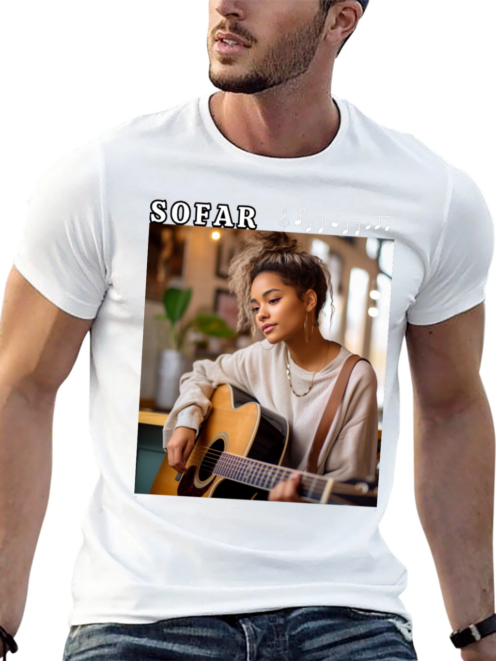 Sofar Sounds Woman Guitarist Black T-Shirt