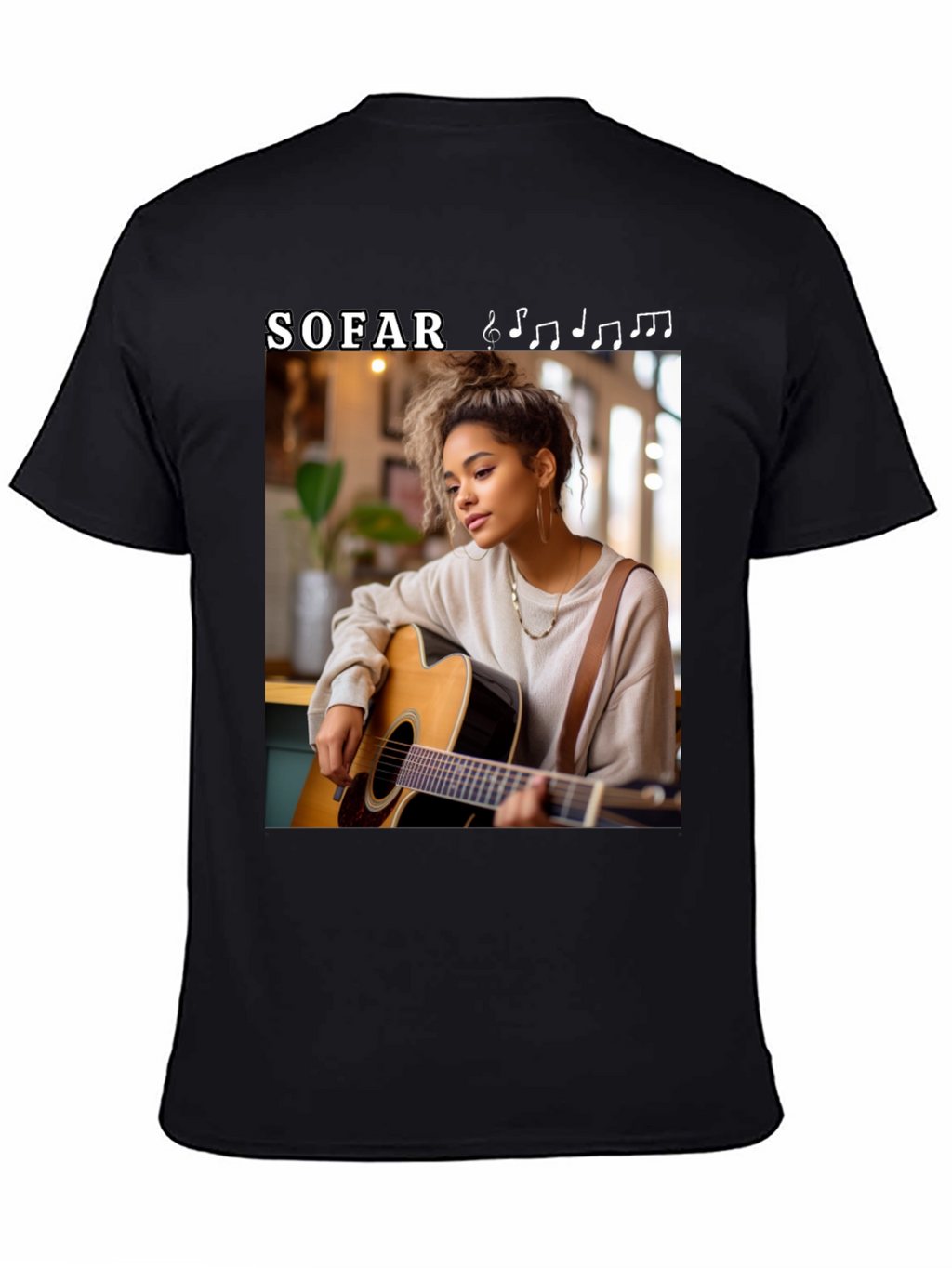 Sofar Sounds Woman Guitarist Black T-Shirt
