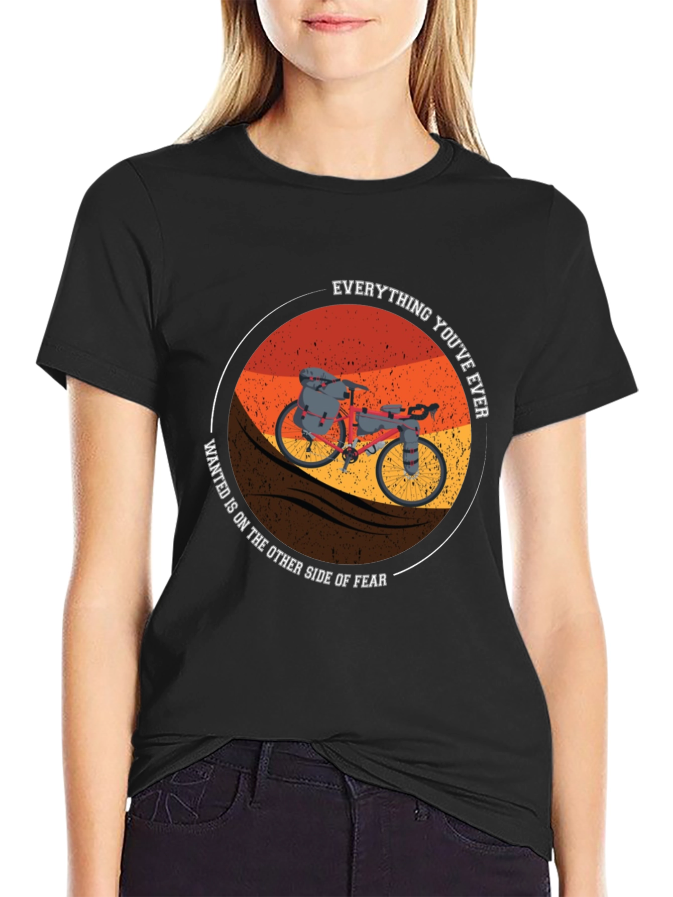 Motivational Bike Tour T-Shirt - Everything Youve Ever Wanted