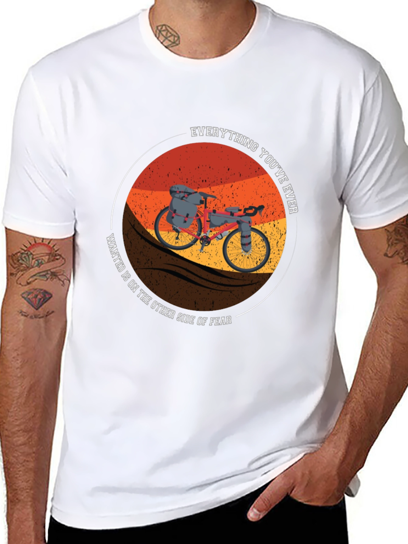 Motivational Bike Tour T-Shirt - Everything Youve Ever Wanted