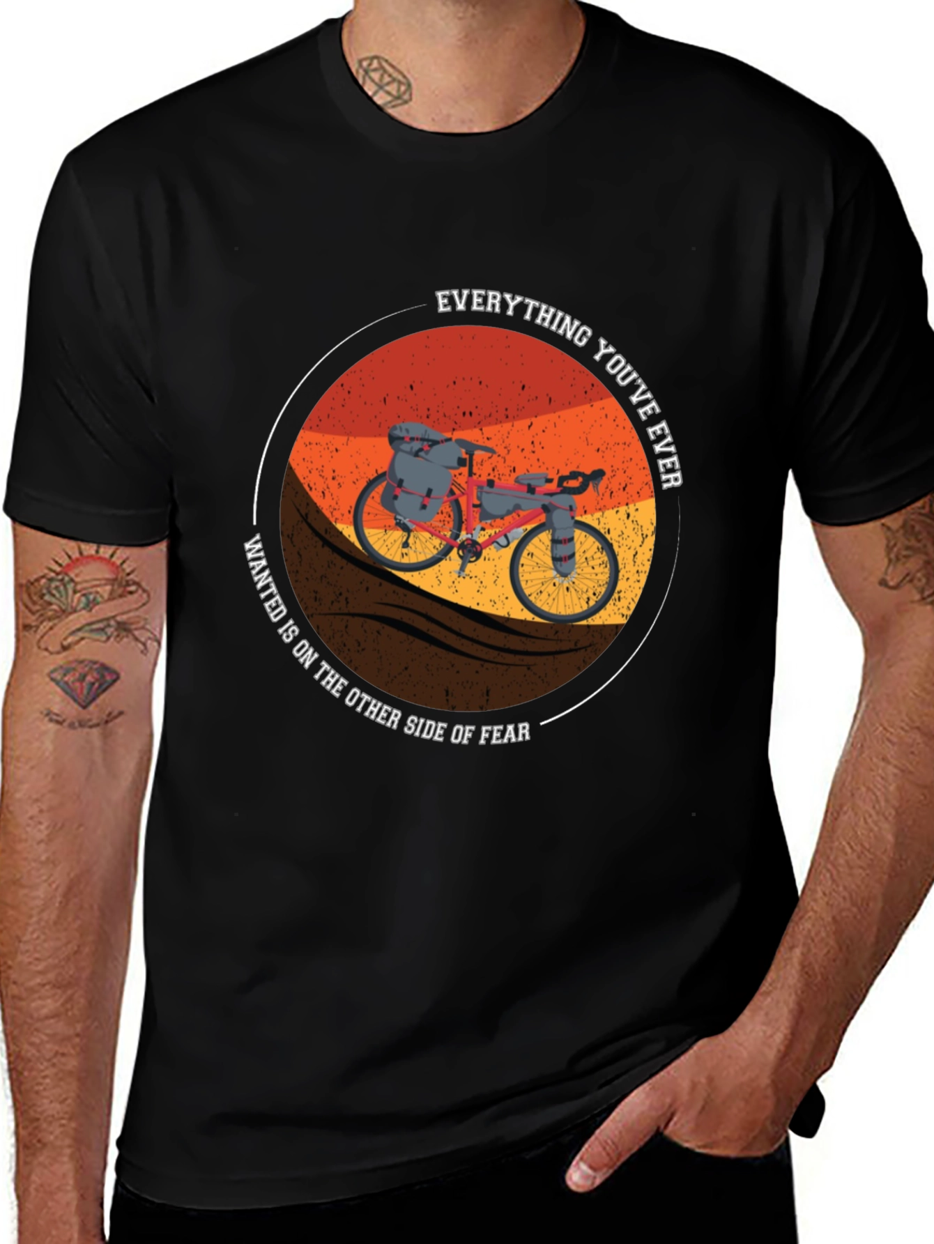 Motivational Bike Tour T-Shirt - Everything Youve Ever Wanted