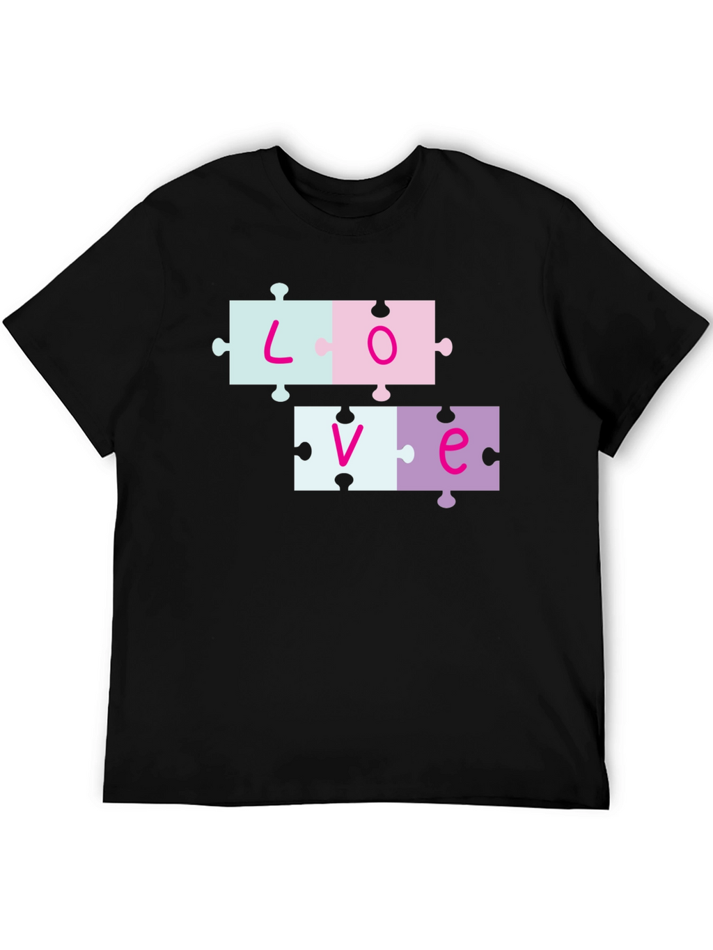 Love Puzzle Piece T-Shirt - Trendy Casual Wear
