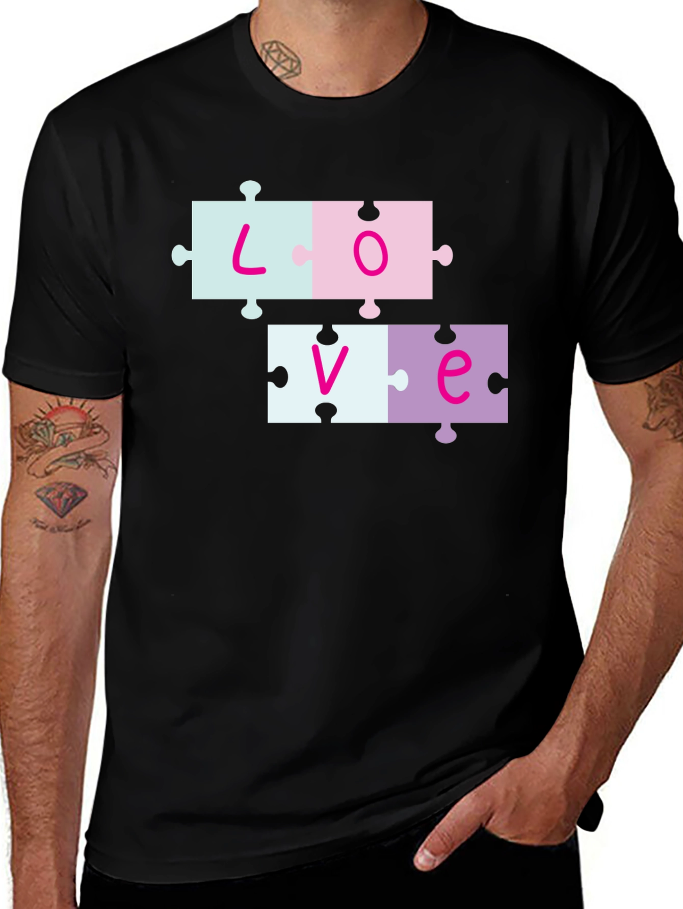 Love Puzzle Piece T-Shirt - Trendy Casual Wear