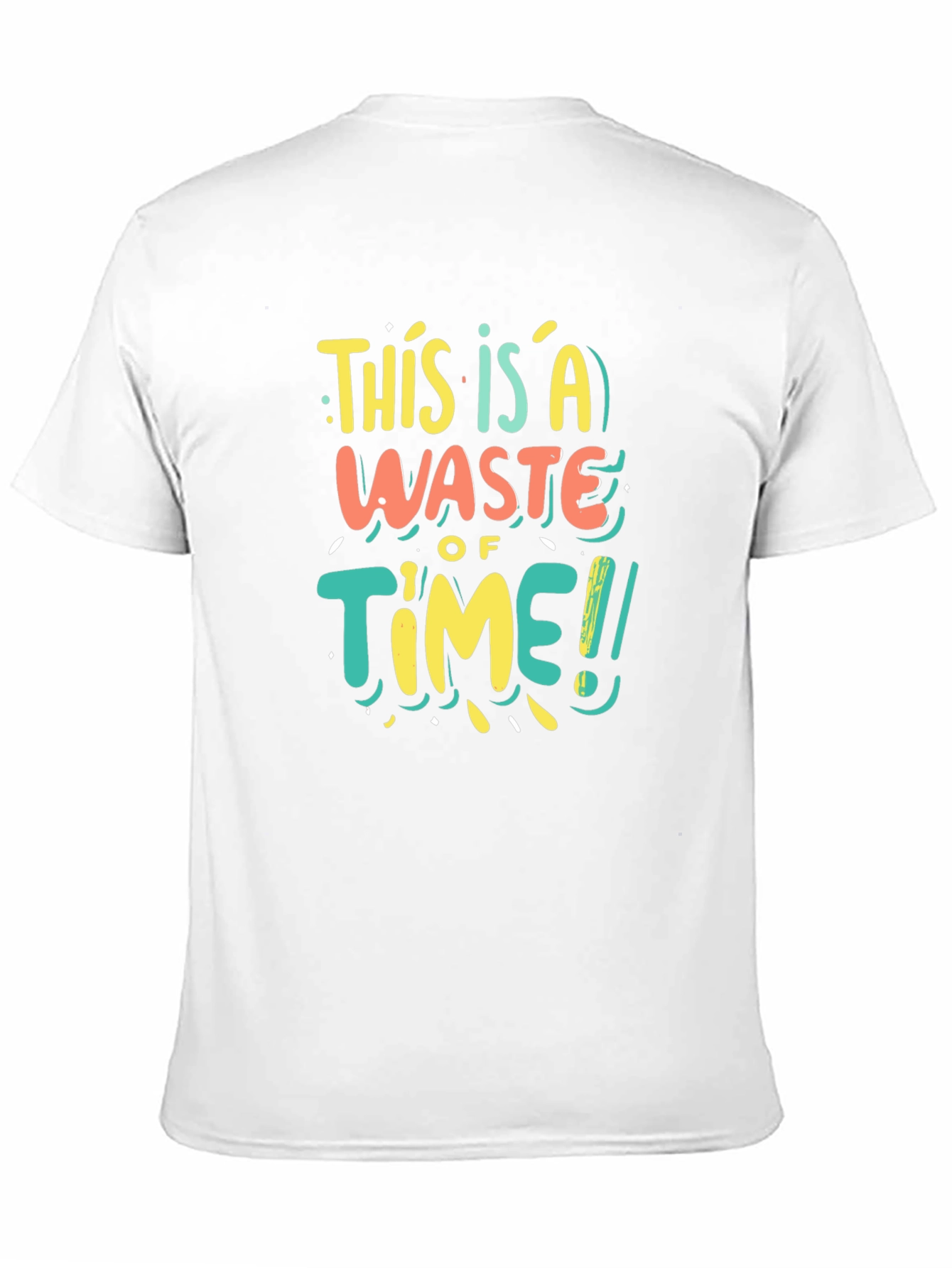 Funny Waste of Time Graphic Print Black T-Shirt
