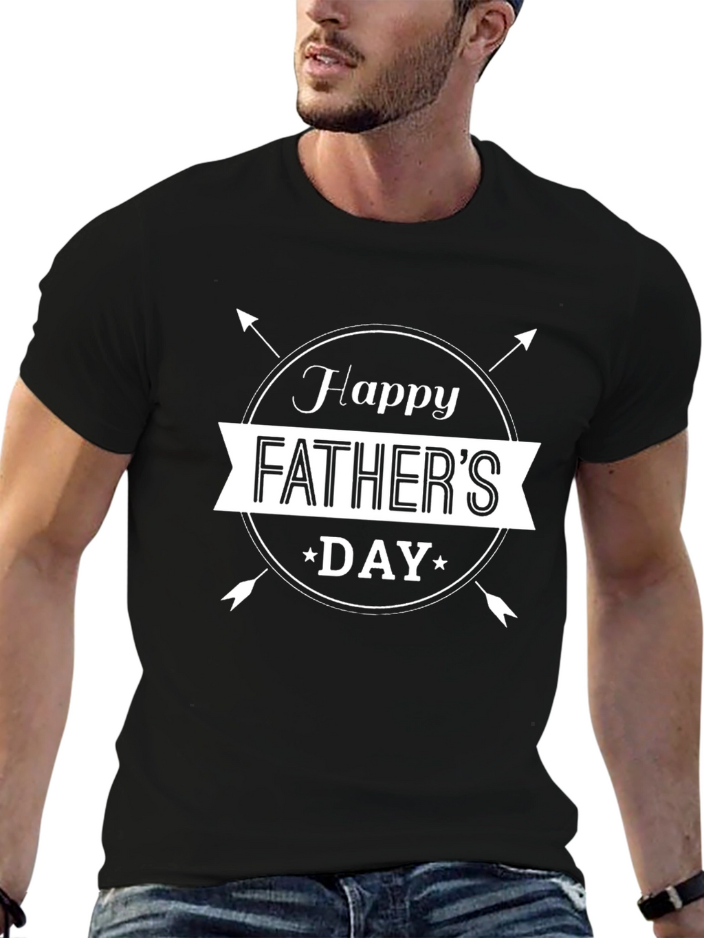 Happy Fathers Day Black T-Shirt