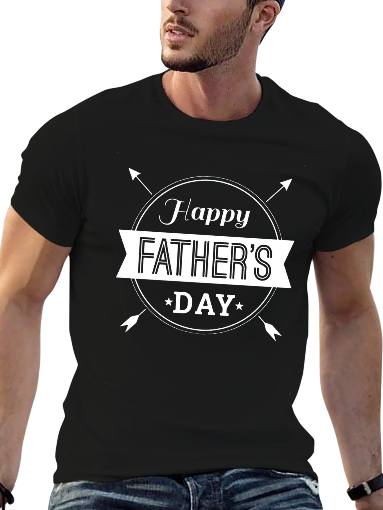 Happy Fathers Day Black T-Shirt