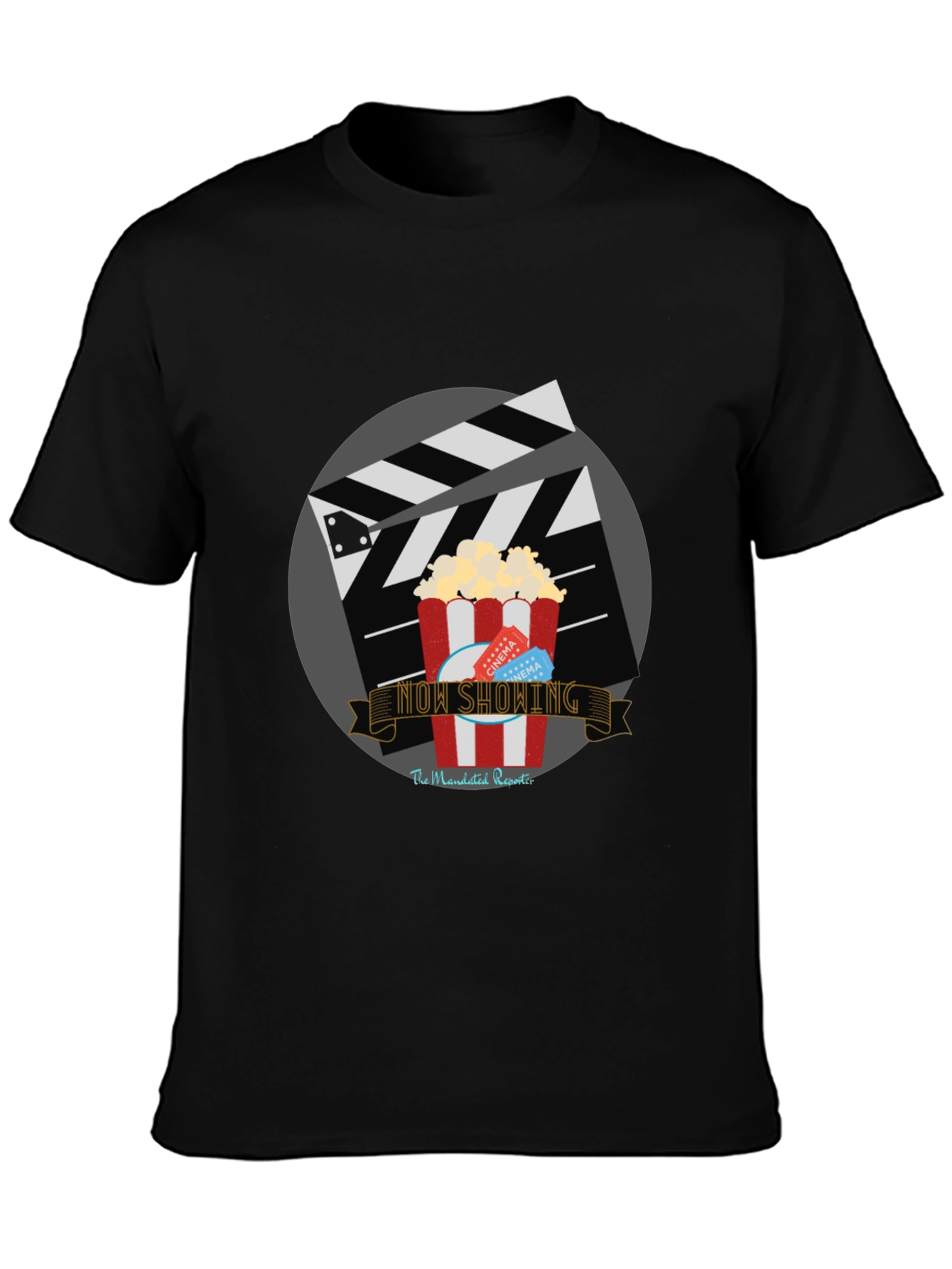 Movie Night T-Shirt: Popcorn & Film Slate Design