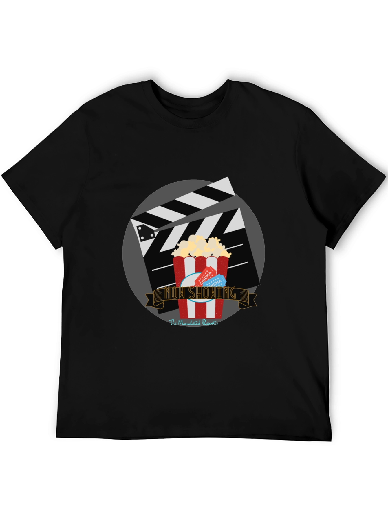 Movie Night T-Shirt: Popcorn & Film Slate Design