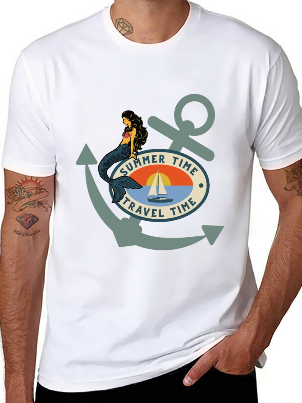 Summer Time Travel Time Anchor T-Shirt