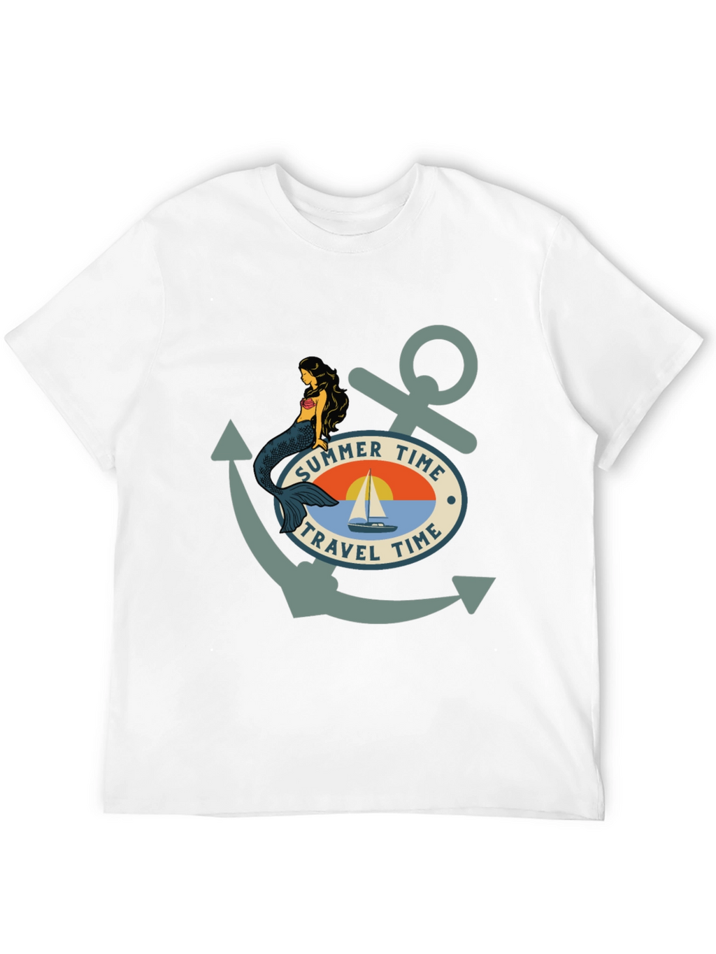 Summer Time Travel Time Anchor T-Shirt