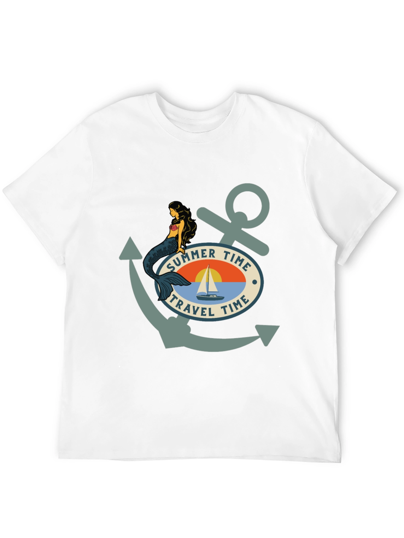Summer Time Travel Time Anchor T-Shirt