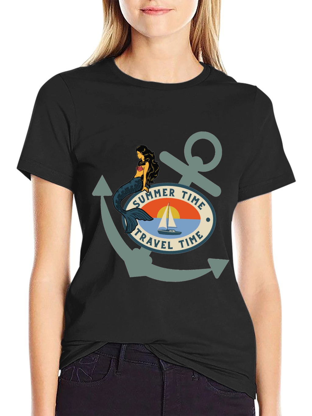 Summer Time Travel Time Anchor T-Shirt