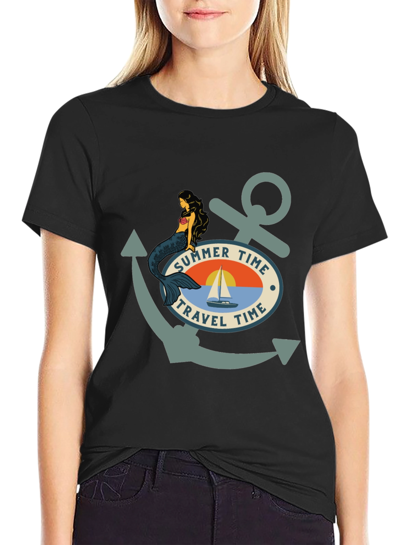 Summer Time Travel Time Anchor T-Shirt
