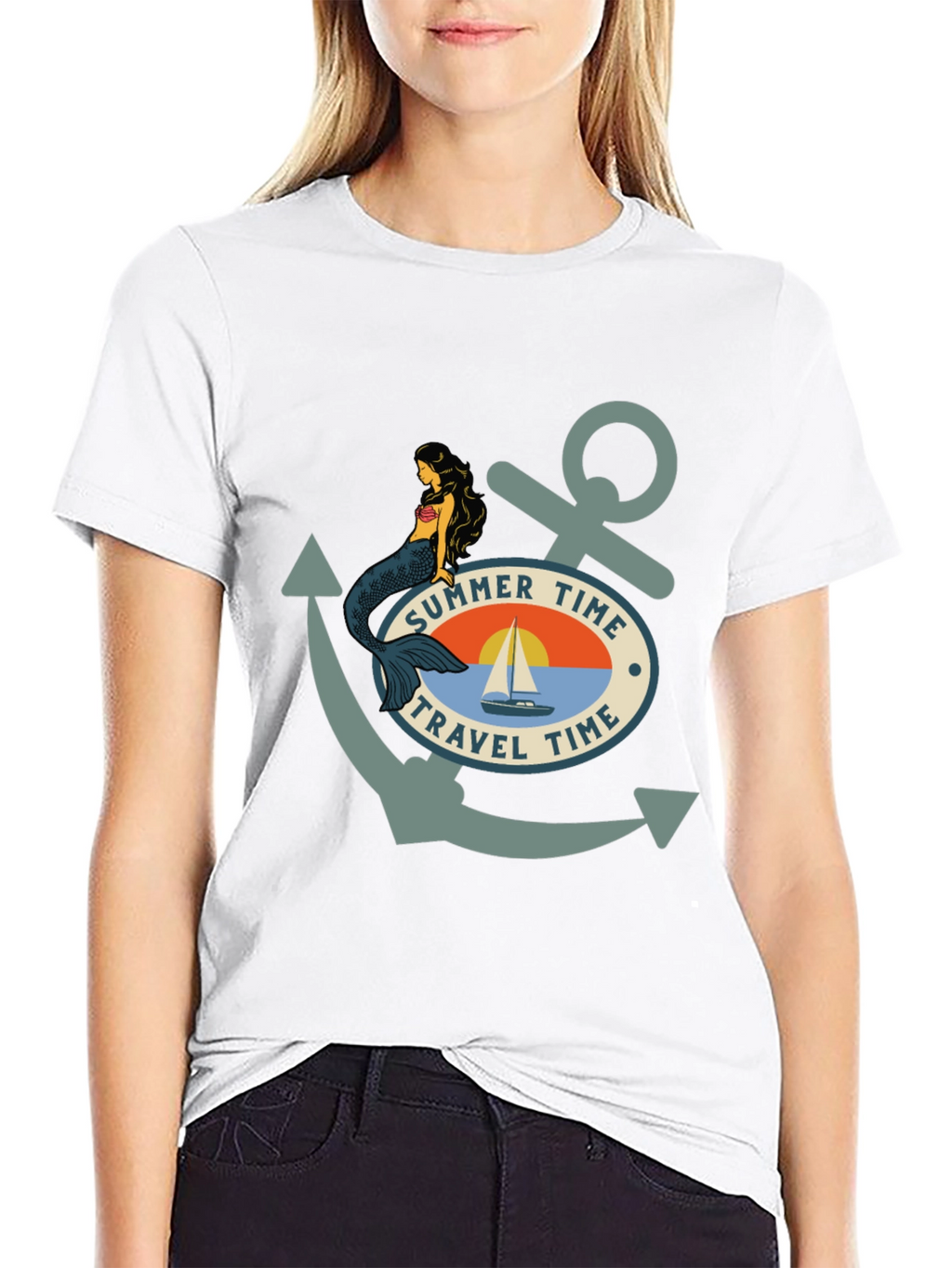 Summer Time Travel Time Anchor T-Shirt