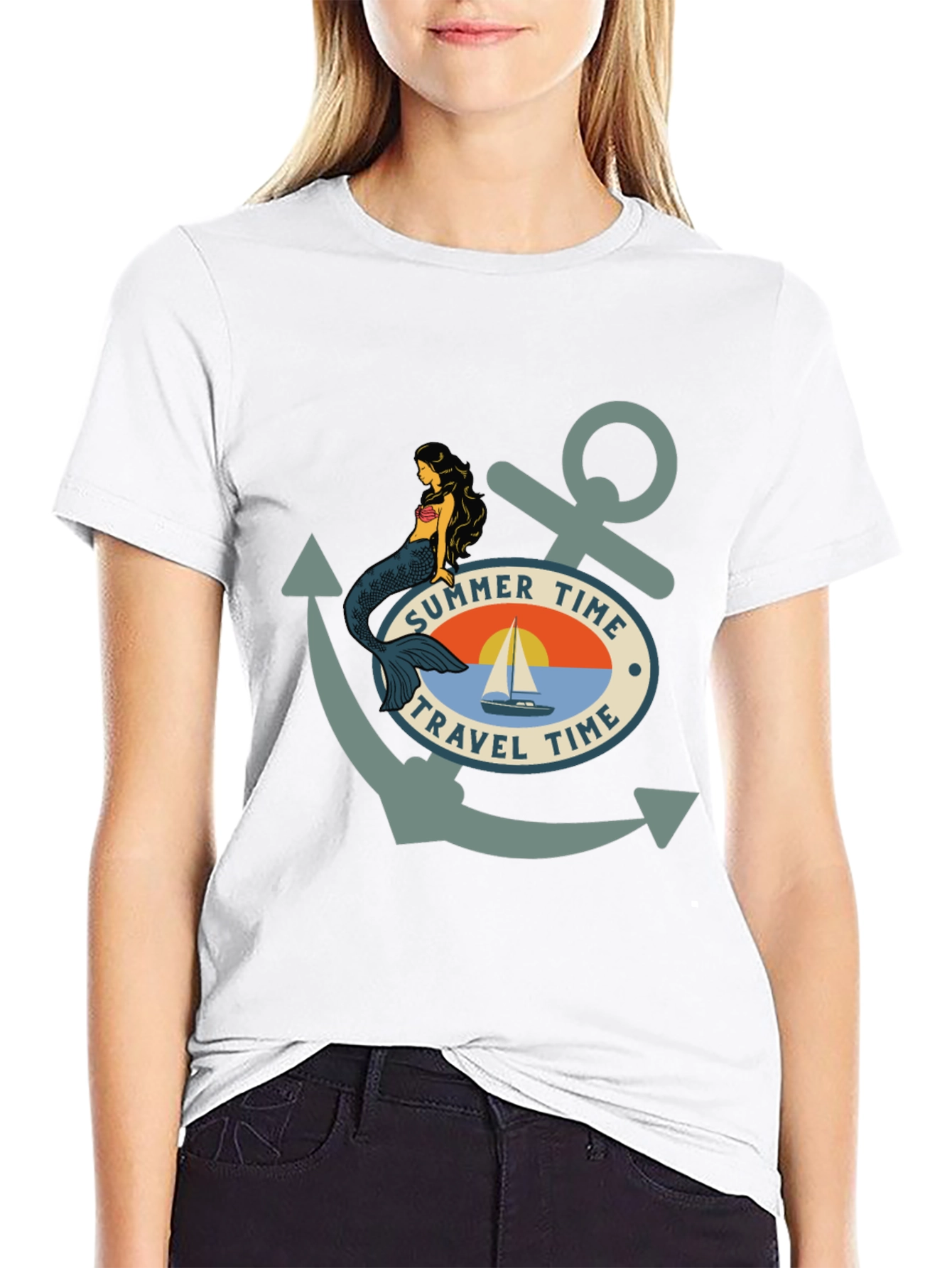 Summer Time Travel Time Anchor T-Shirt