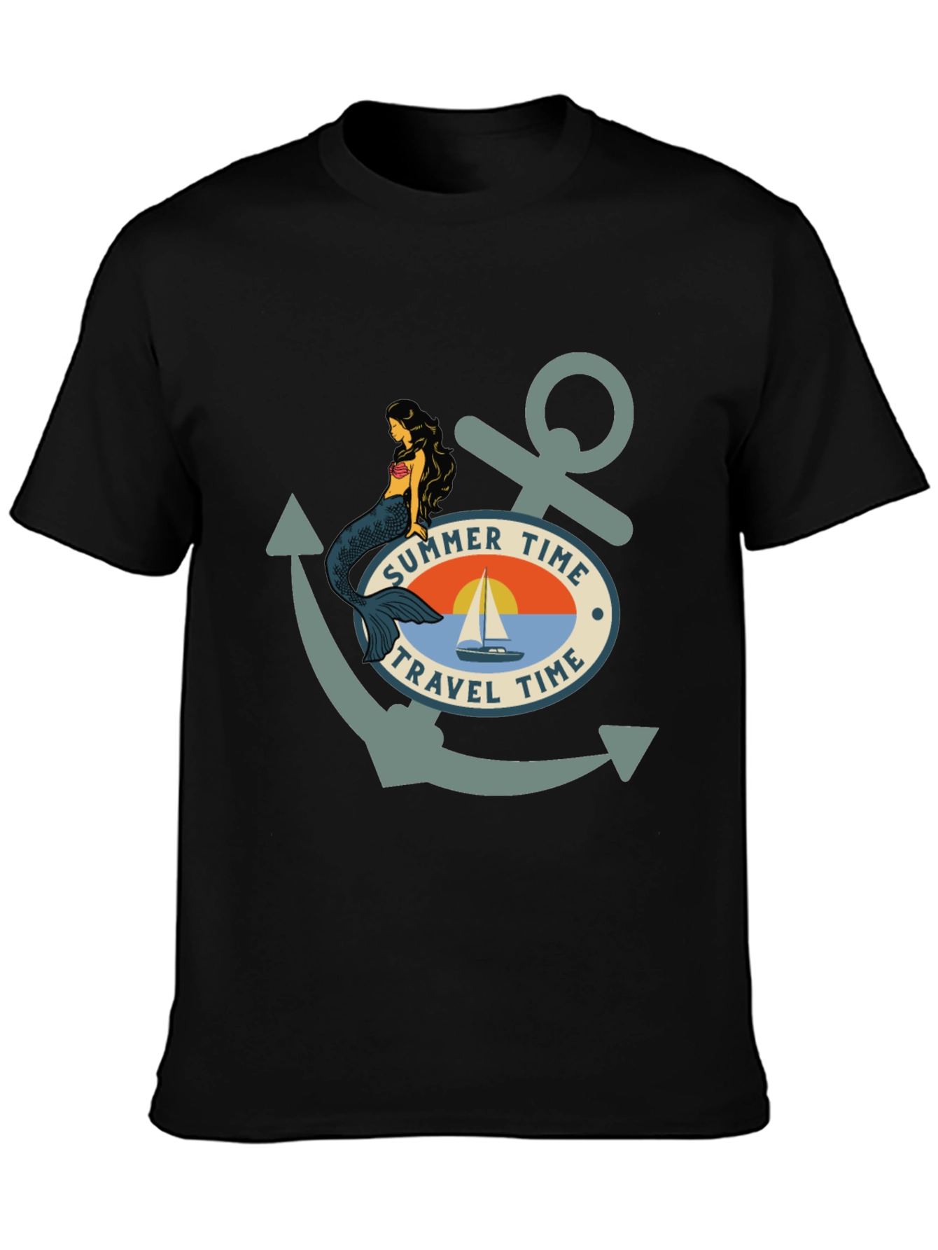 Summer Time Travel Time Anchor T-Shirt