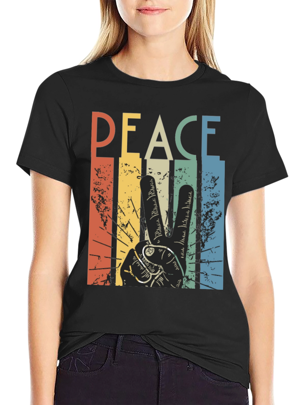 Retro Peace Sign Graphic T-Shirt