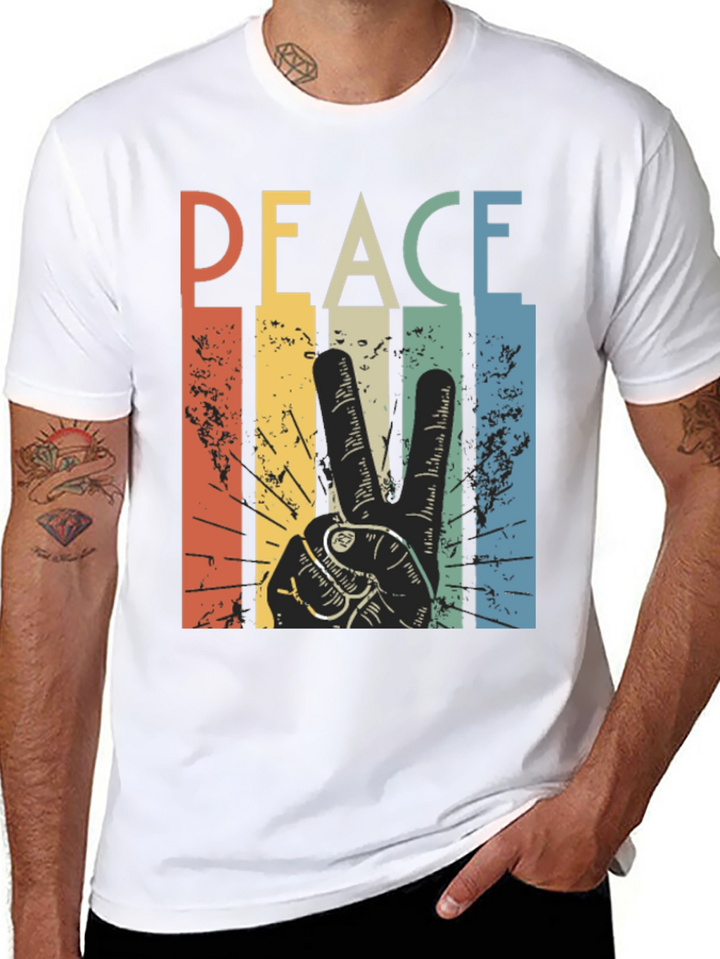 Retro Peace Sign Graphic T-Shirt