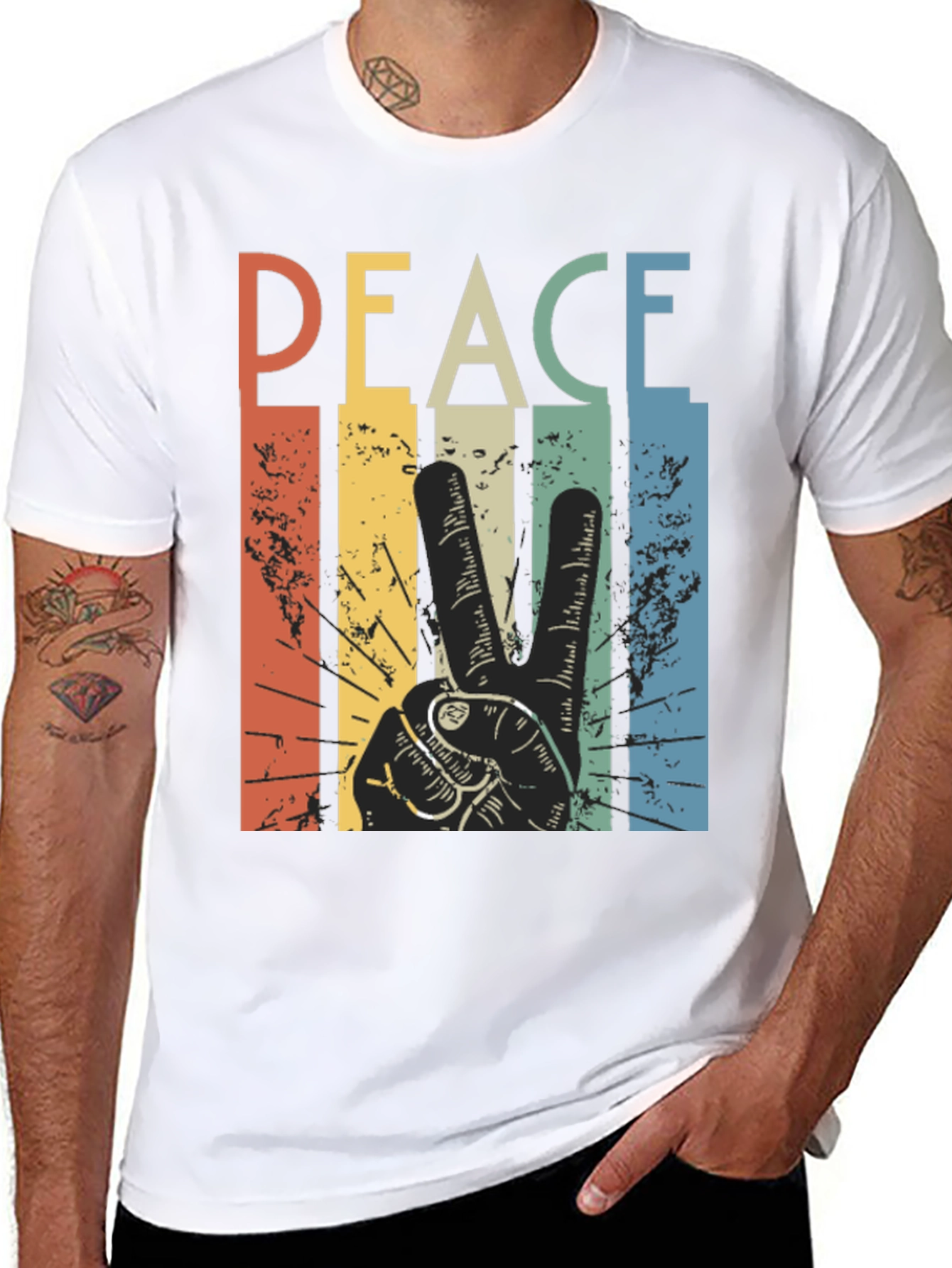 Retro Peace Sign Graphic T-Shirt