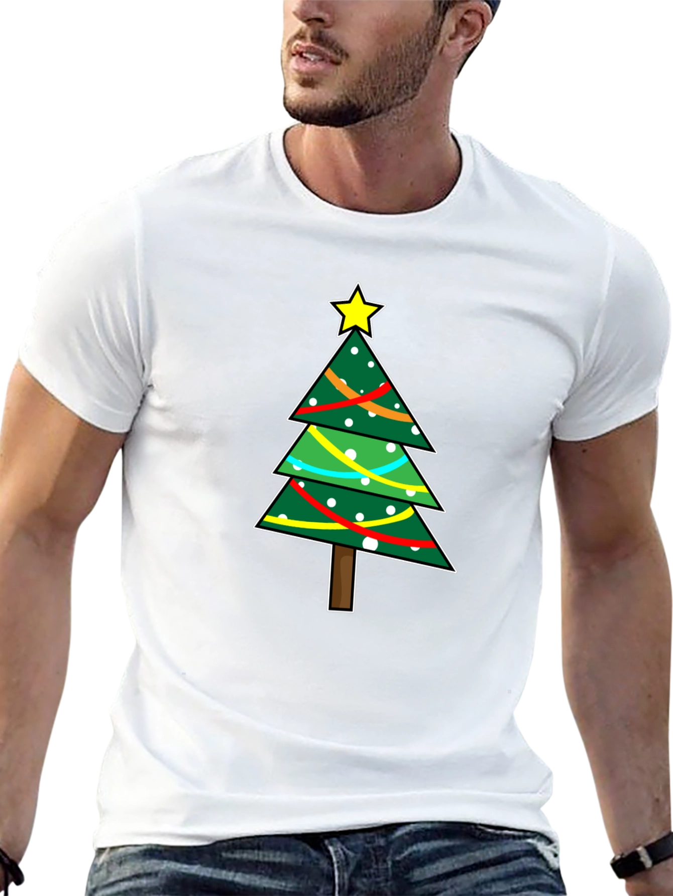 Festive Christmas Tree Graphic T-Shirt