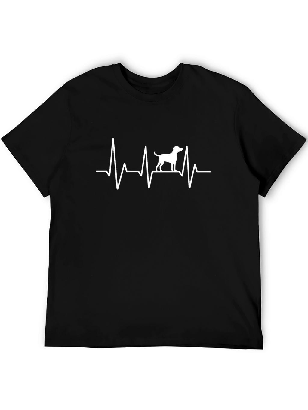 Dog Heartbeat Graphic Tee - Unisex Black Cotton T-Shirt