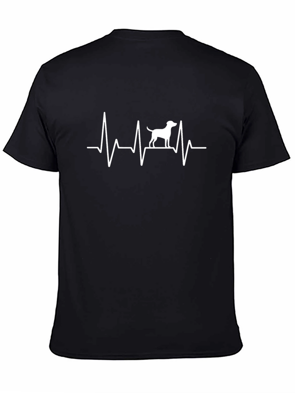 Dog Heartbeat Graphic Tee - Unisex Black Cotton T-Shirt