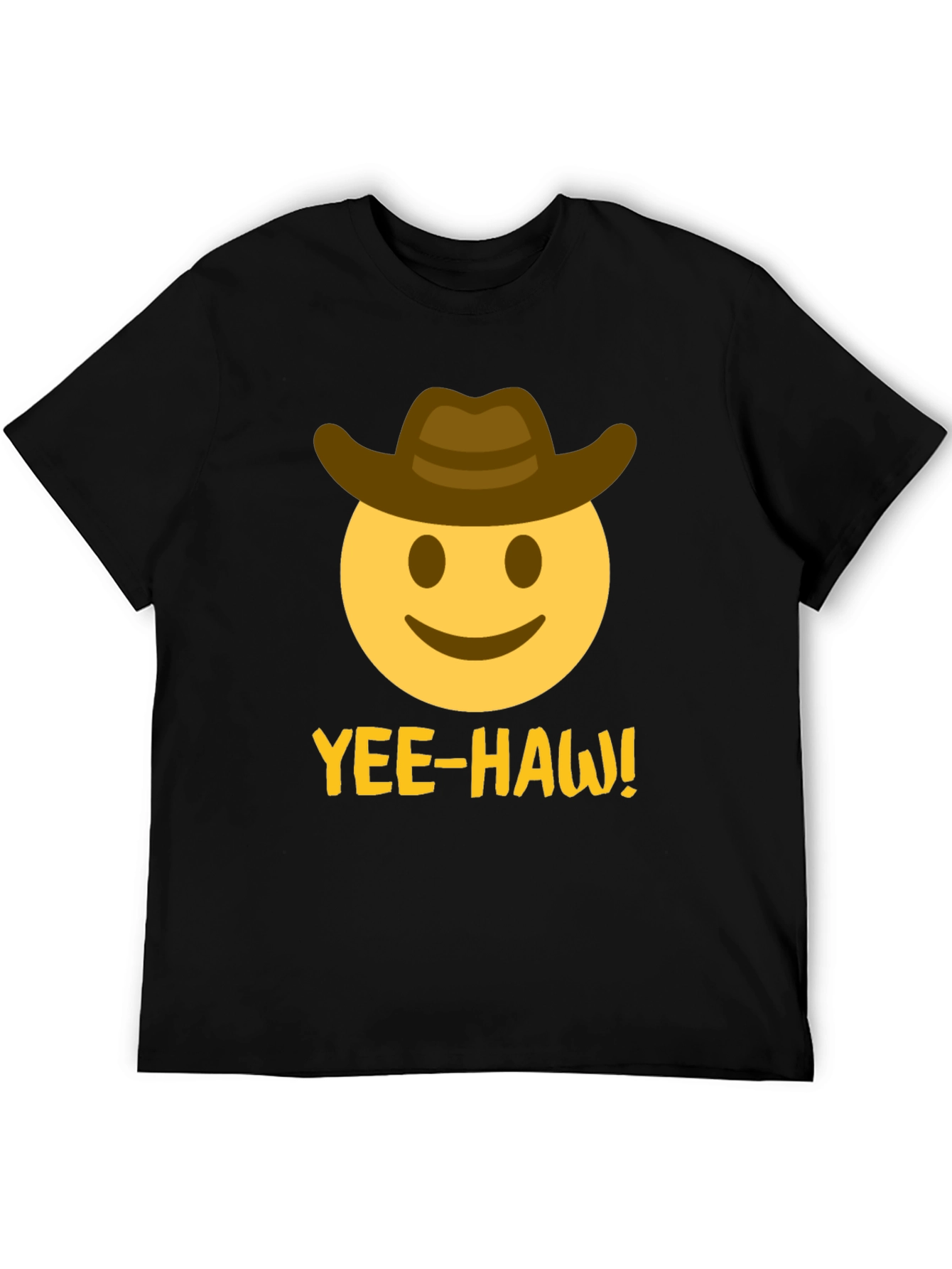 Yee-Haw Emoji Cowboy T-Shirt - Black