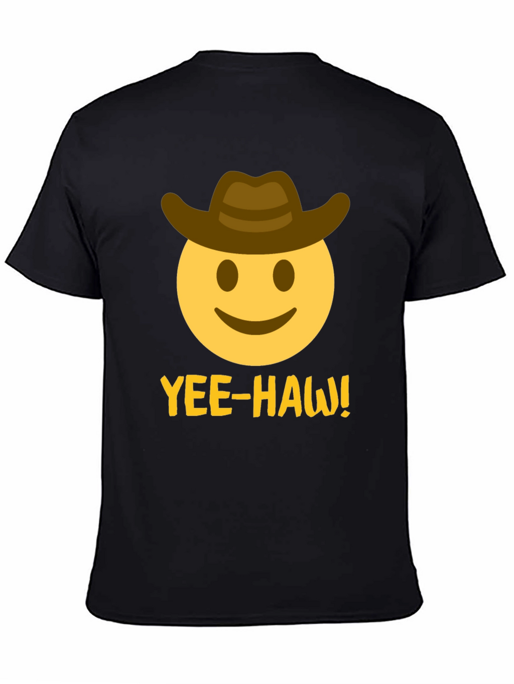 Yee-Haw Emoji Cowboy T-Shirt - Black