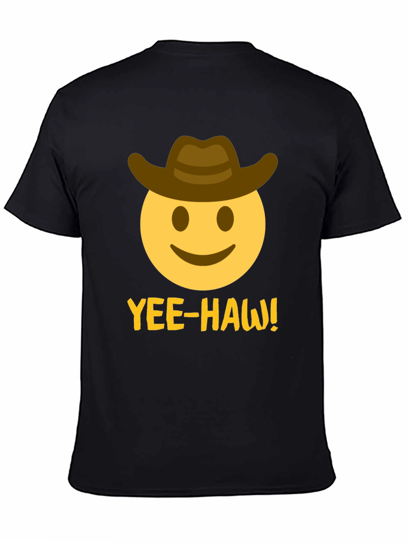 Yee-Haw Emoji Cowboy T-Shirt - Black