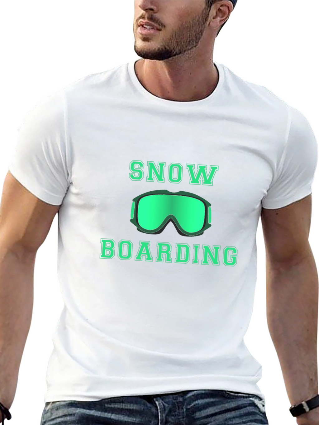 Snowboarding Graphic T-Shirt - Black