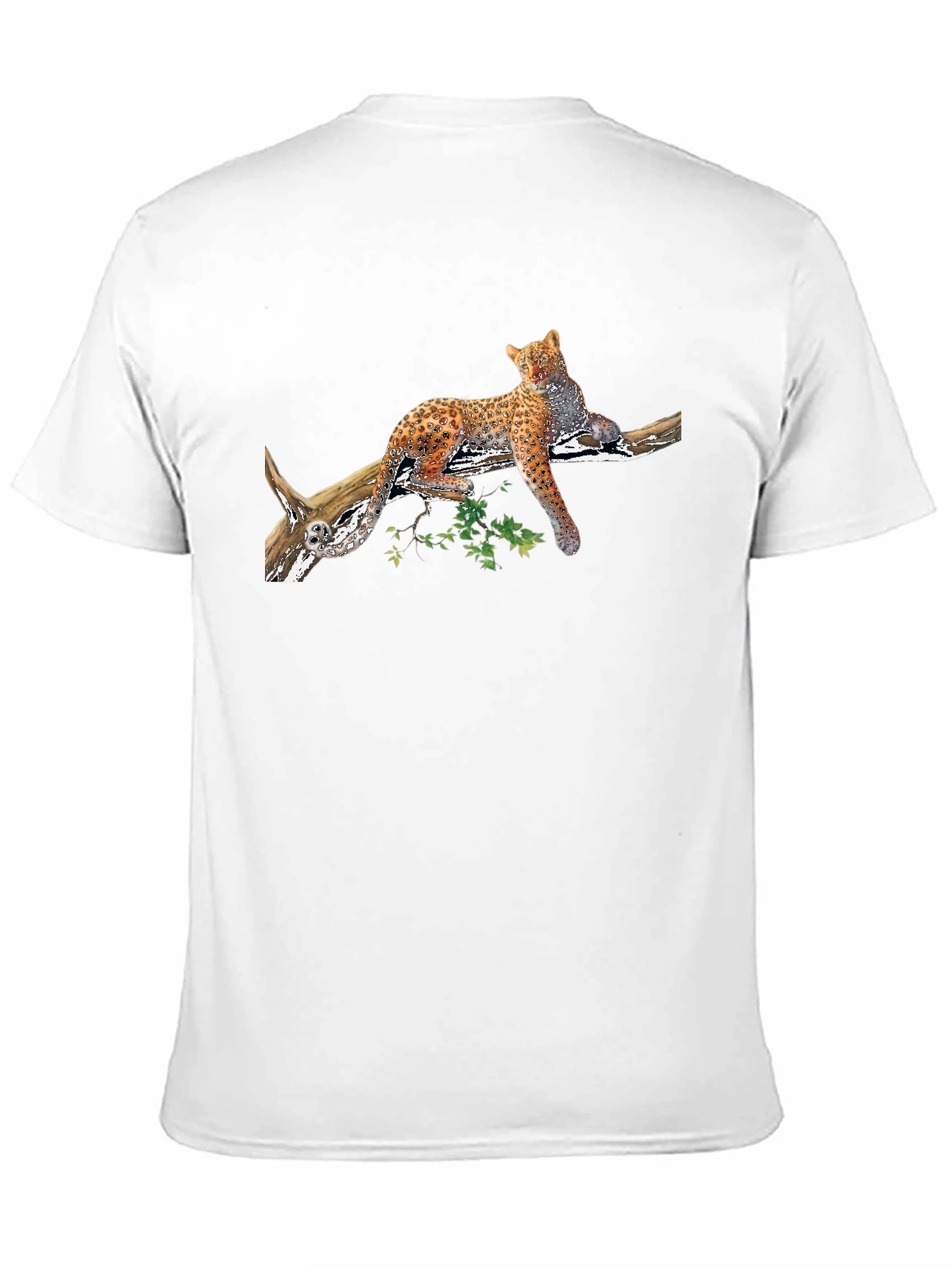 Leopard on Branch Graphic Black Tee