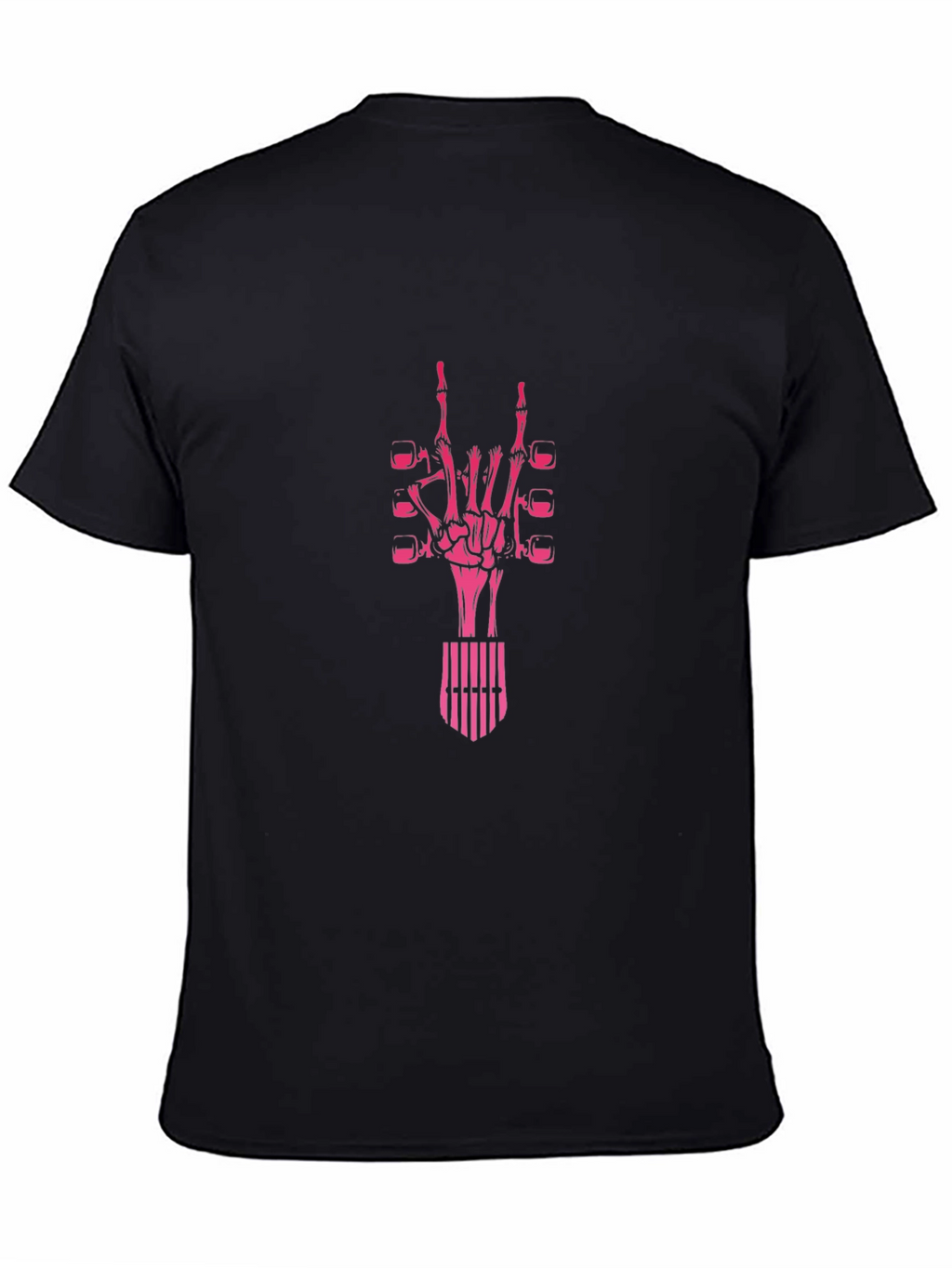 Rock On Skeleton Hand Graphic T-Shirt - Black