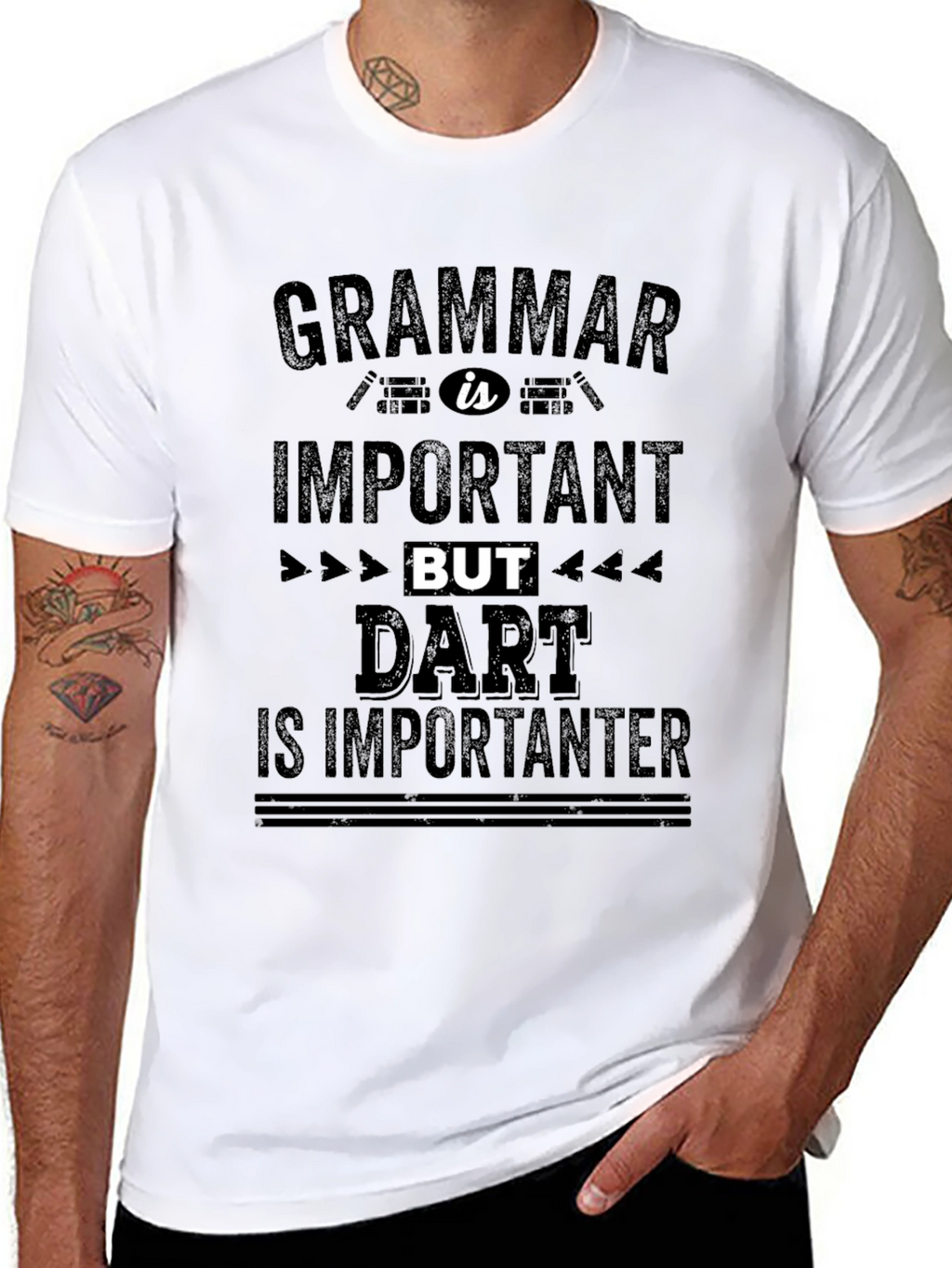 Funny Dart Is Importanter Grammar T-Shirt