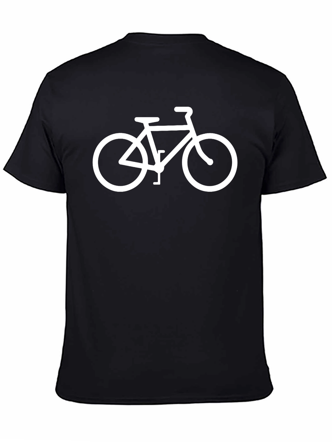 Mens Black T-Shirt with Bicycle Graphic