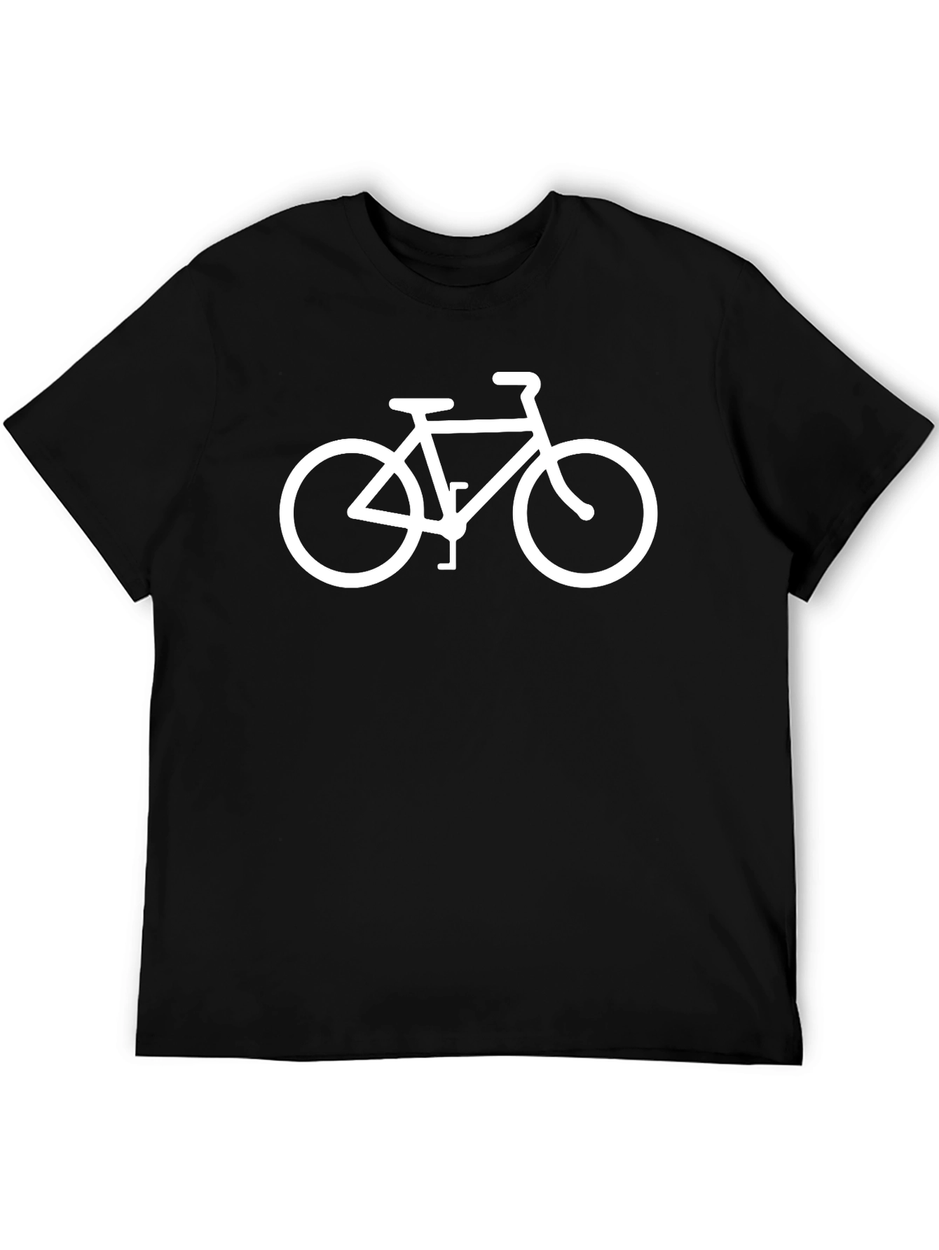 Mens Black T-Shirt with Bicycle Graphic