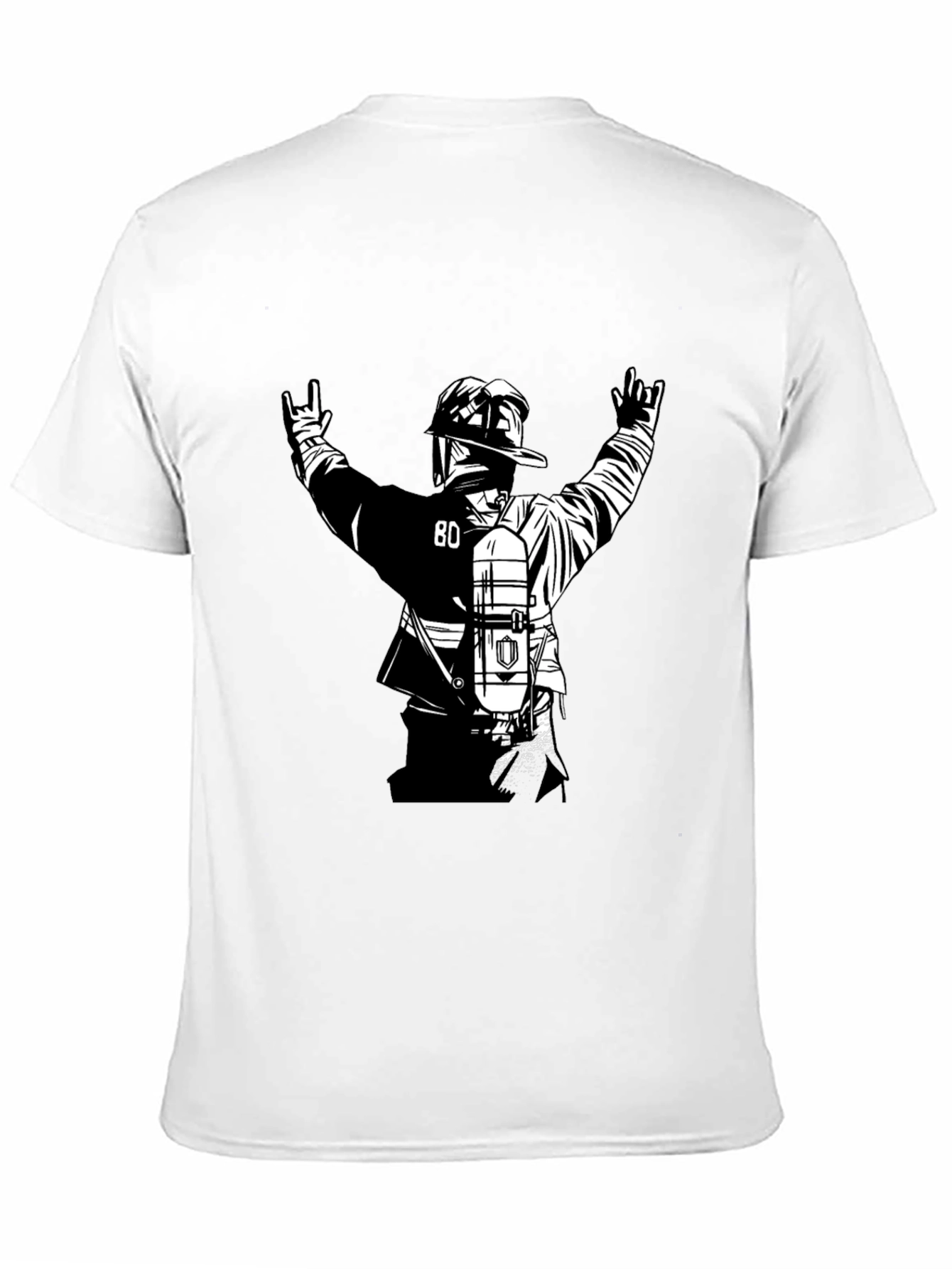 Firefighter Graphic Tee - Black Cotton Blend