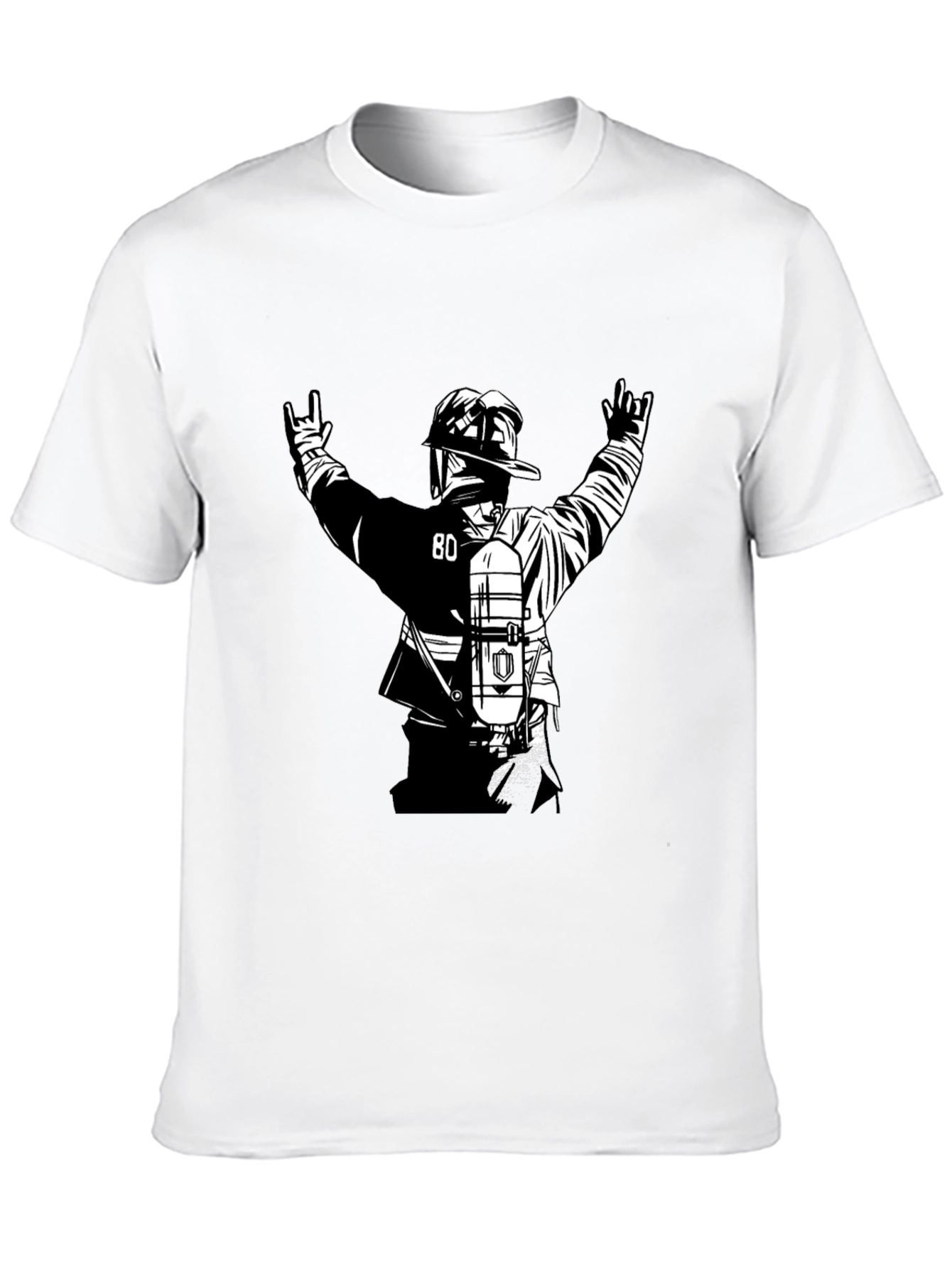 Firefighter Graphic Tee - Black Cotton Blend