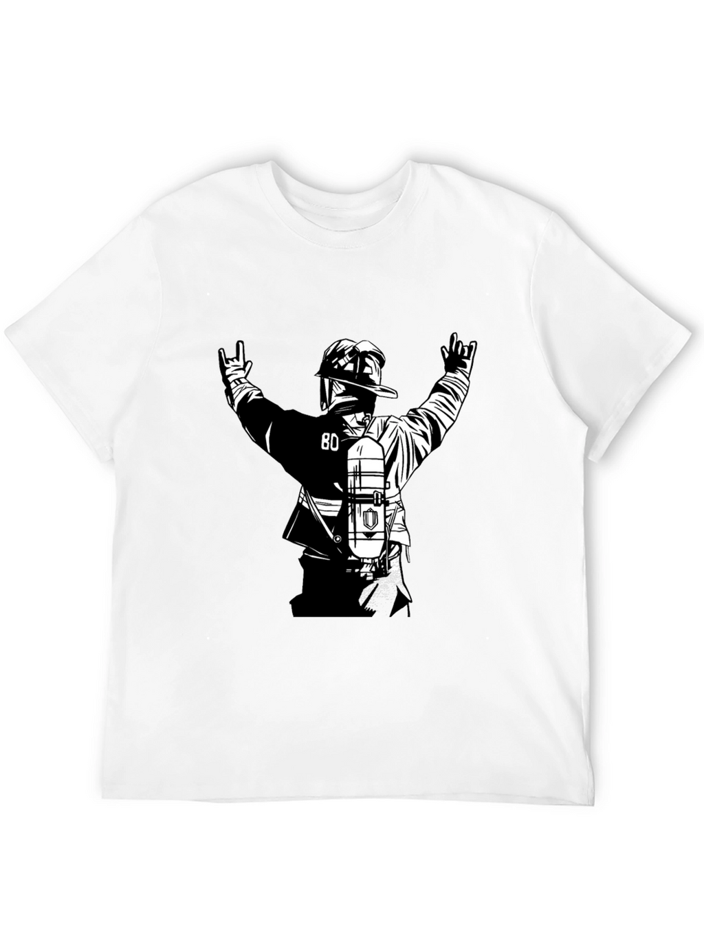 Firefighter Graphic Tee - Black Cotton Blend