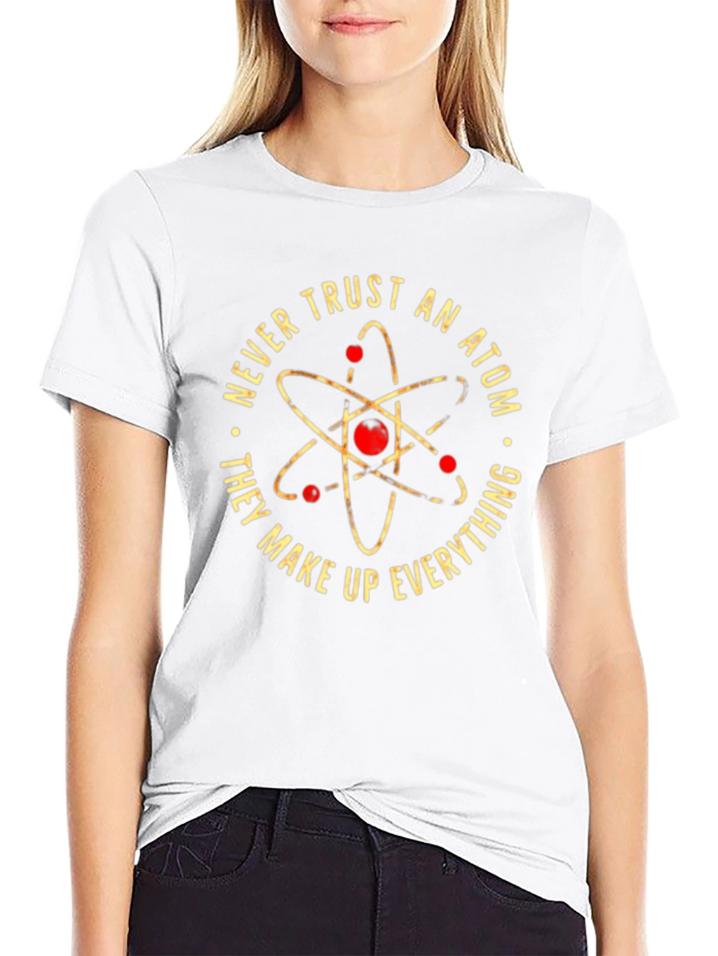 Never Trust An Atom Black Graphic Tee