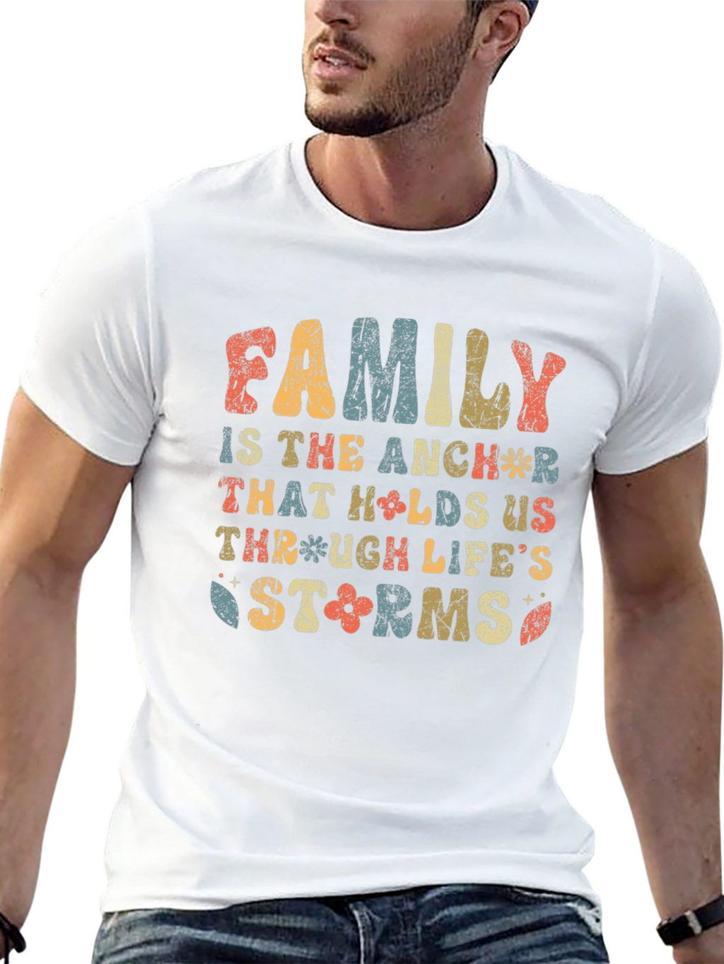 Family Anchor Retro Graphic T-Shirt