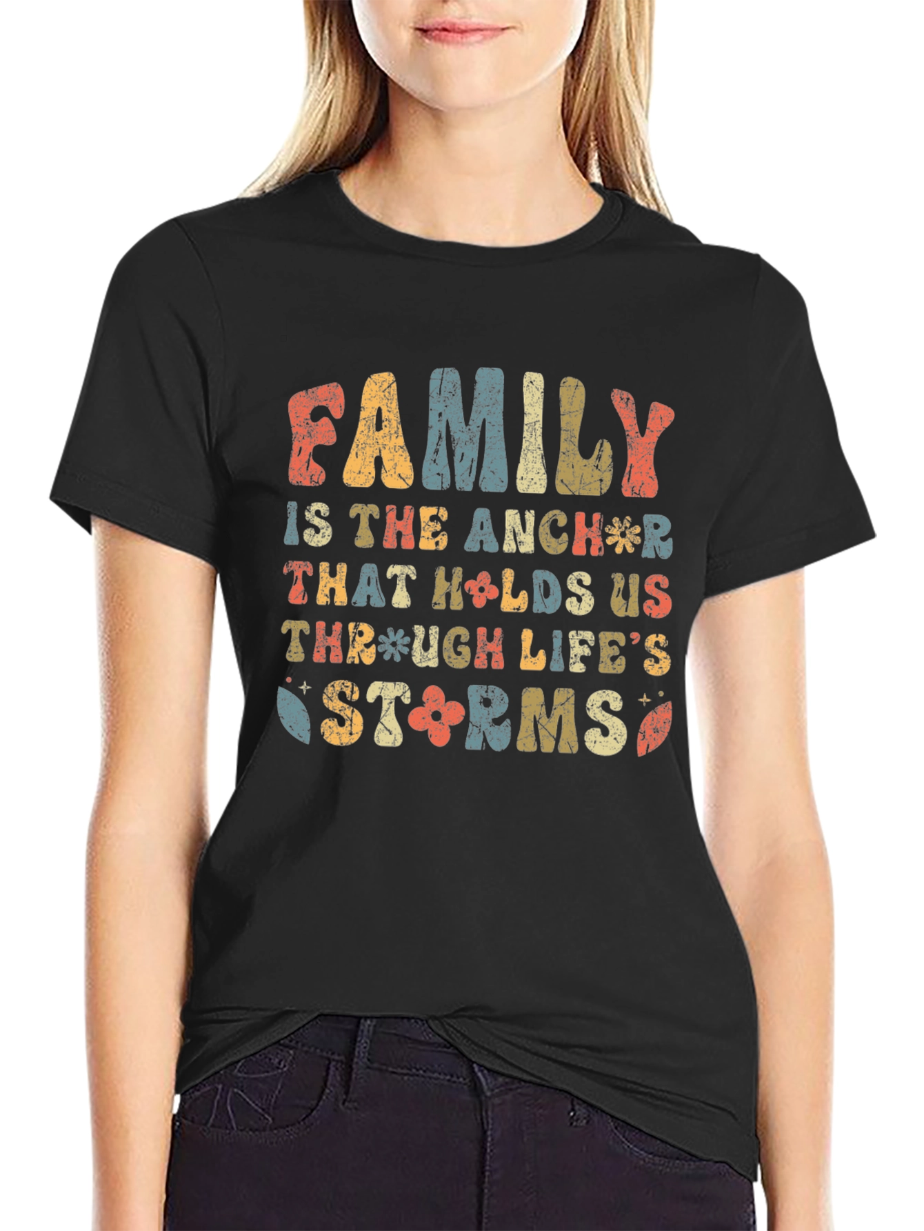 Family Anchor Retro Graphic T-Shirt
